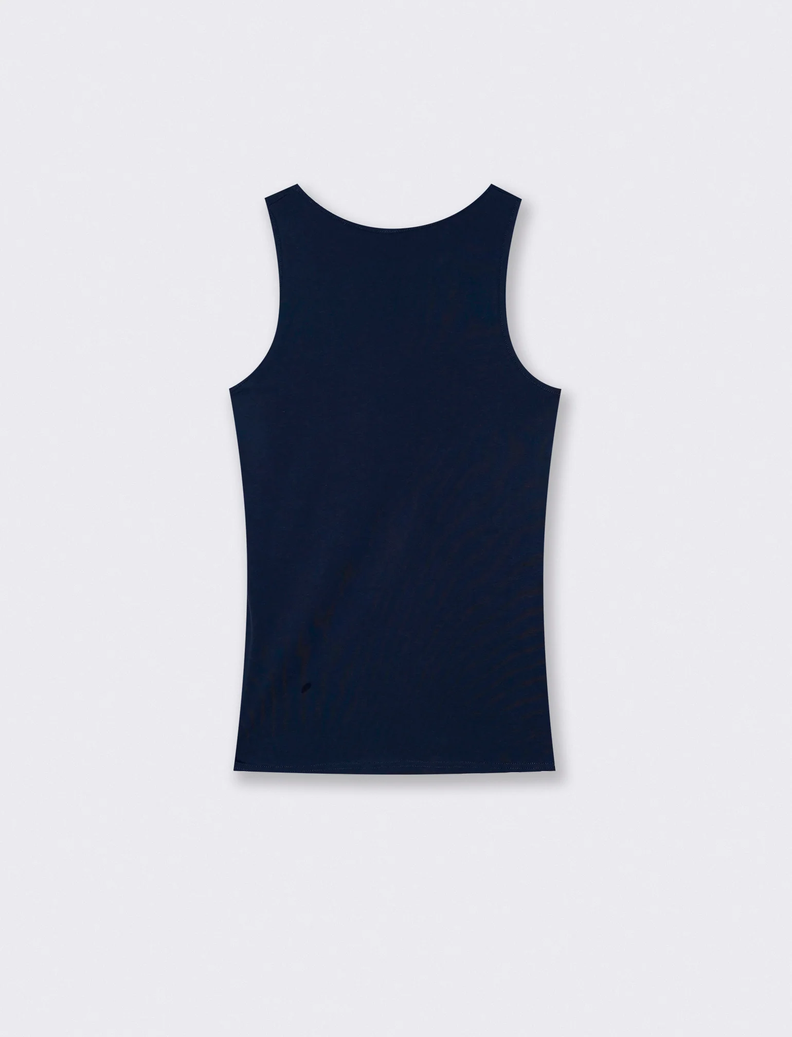 Canotta slim fit in cotone elasticizzato - Blu notte - Image 2