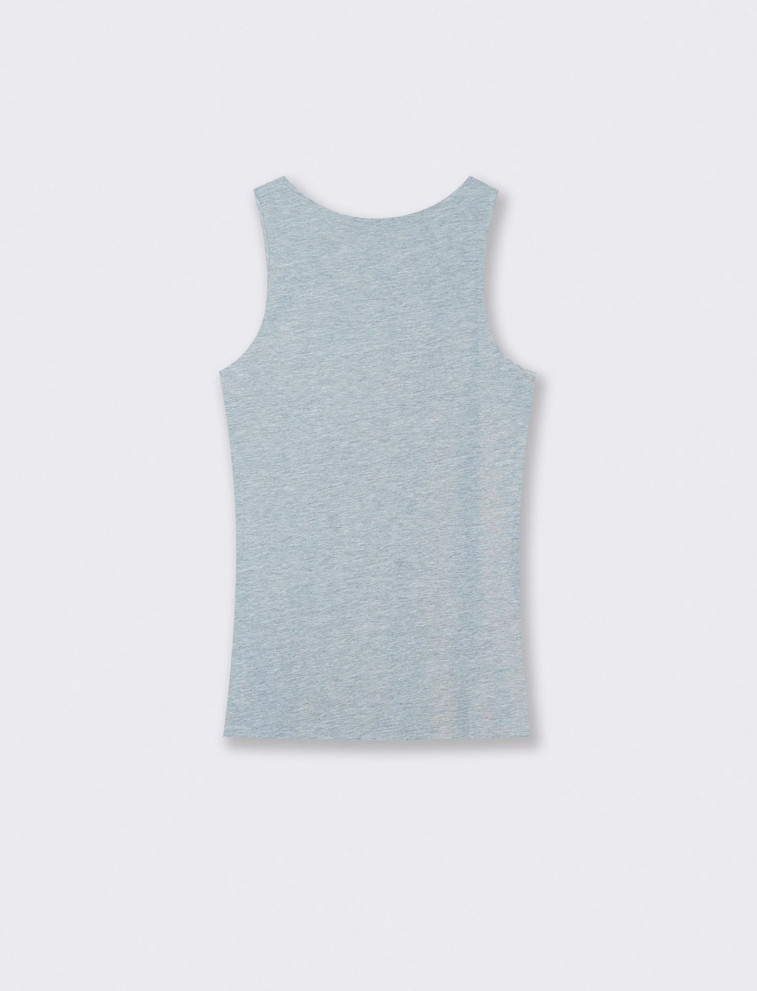 Canotta slim fit in cotone elasticizzato - Grigio mel. - Image 2