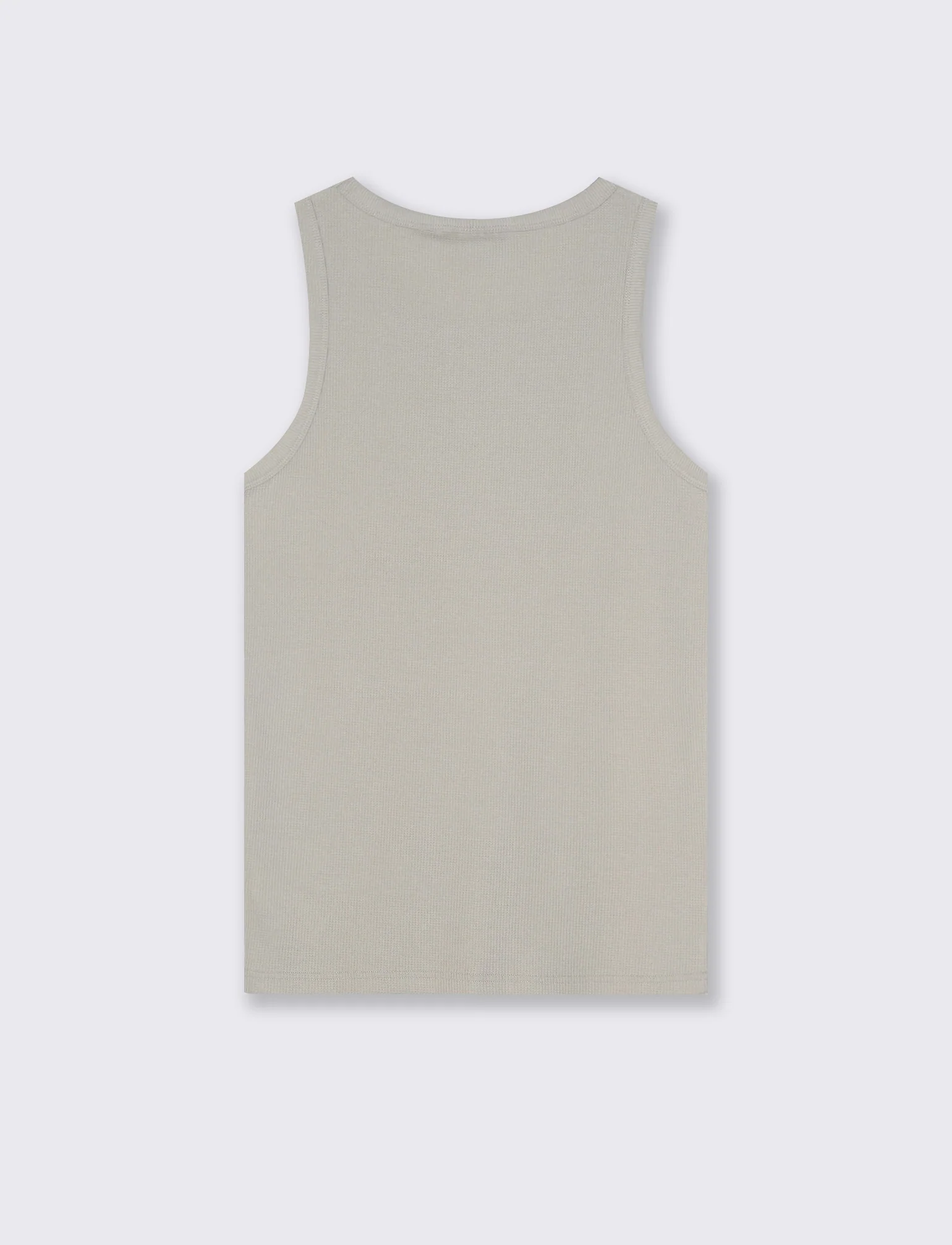 Canotta Slim Fit in Tessuto Waffle - Grigio stone - Image 2