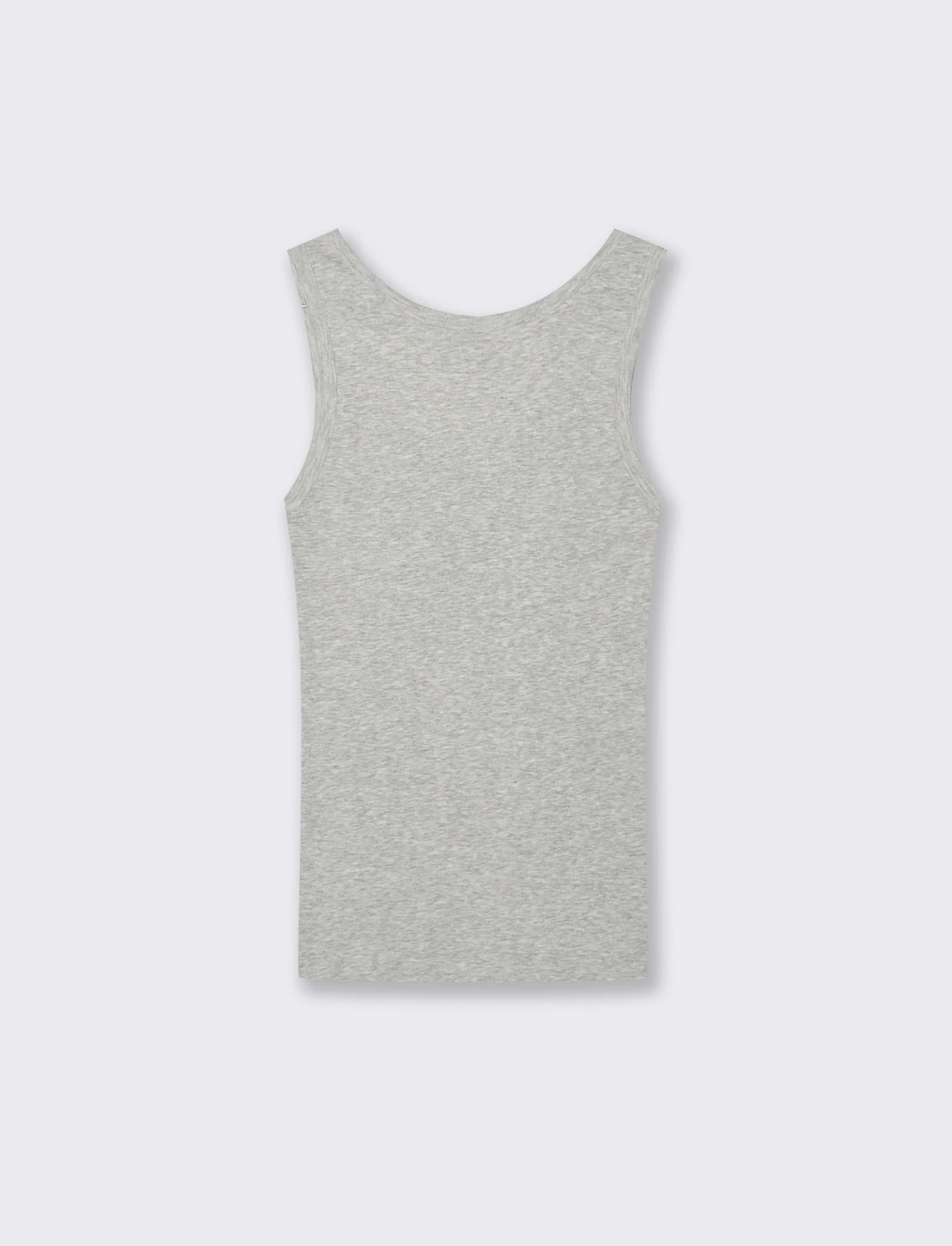 Canottiera Basica Scollo Madonna Skinny - Grigio chiaro mel. - Image 2