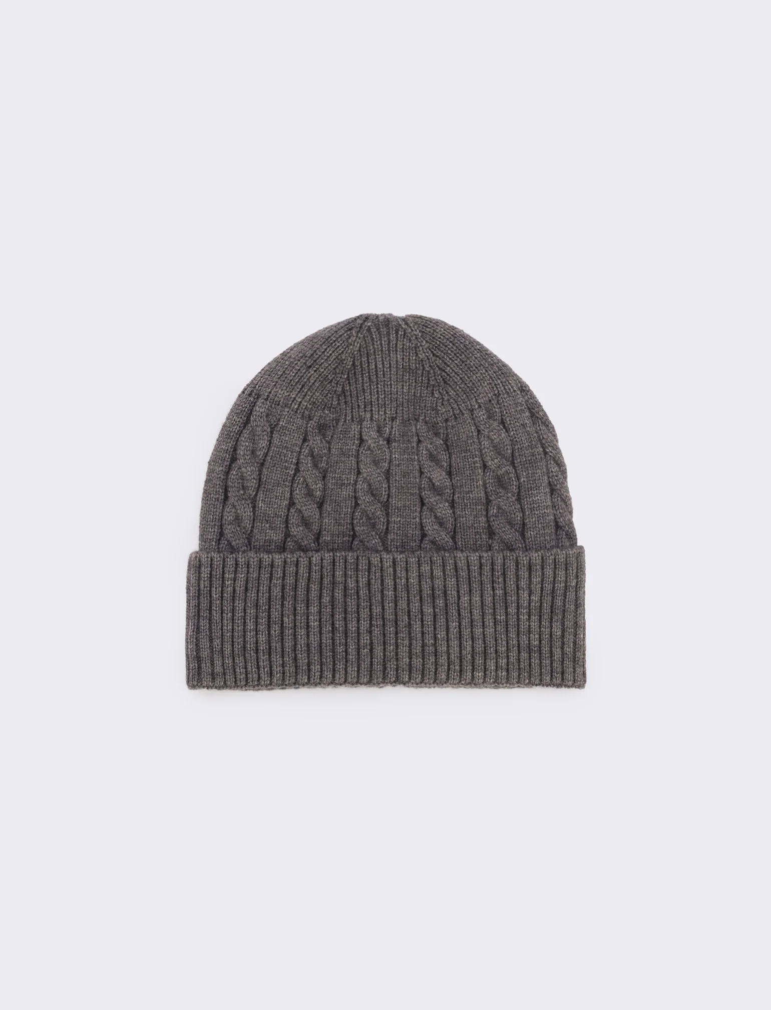 Cappello a coste con risvolto - Grigio