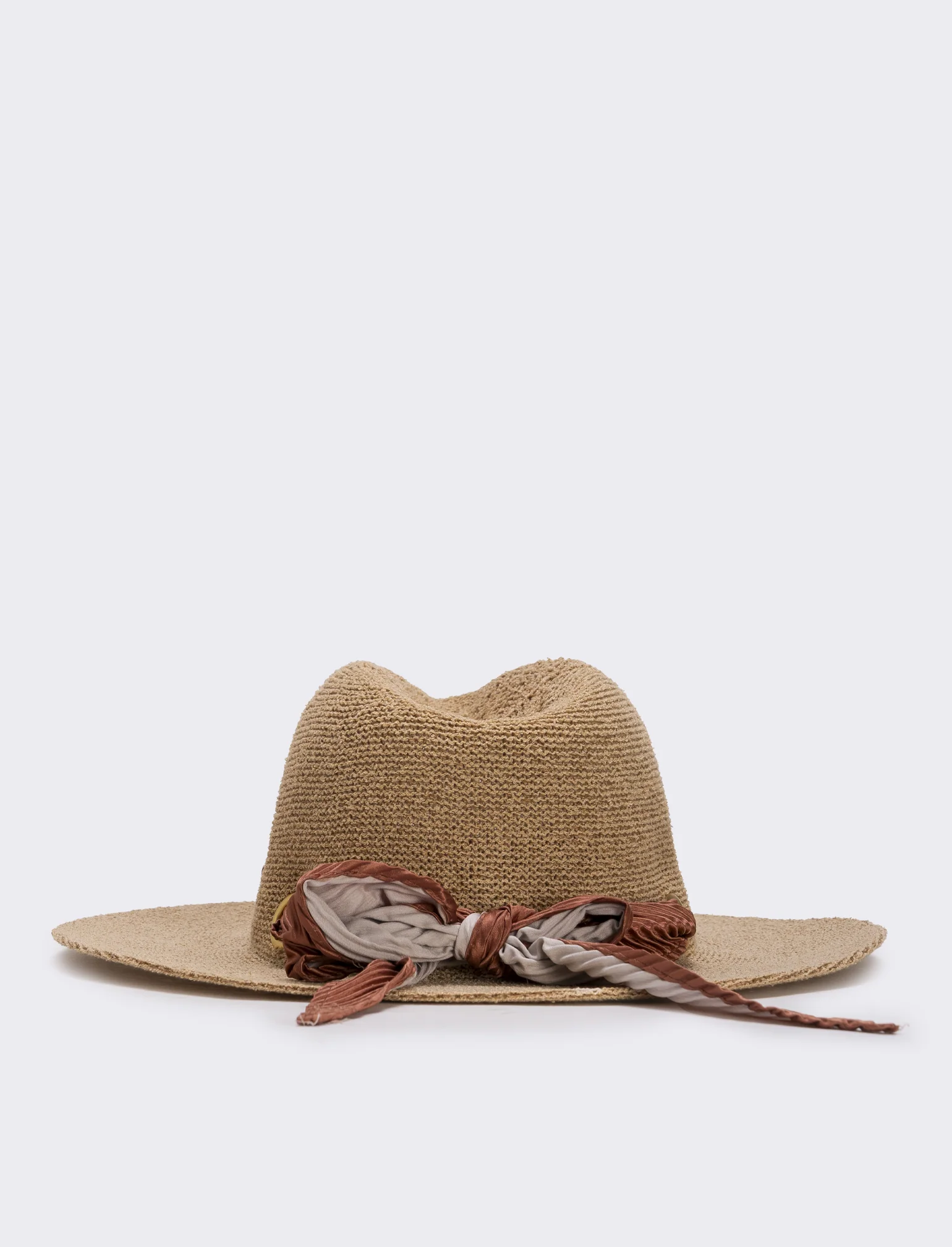 Cappello a falda larga con foulard elegante - coccio - Image 3