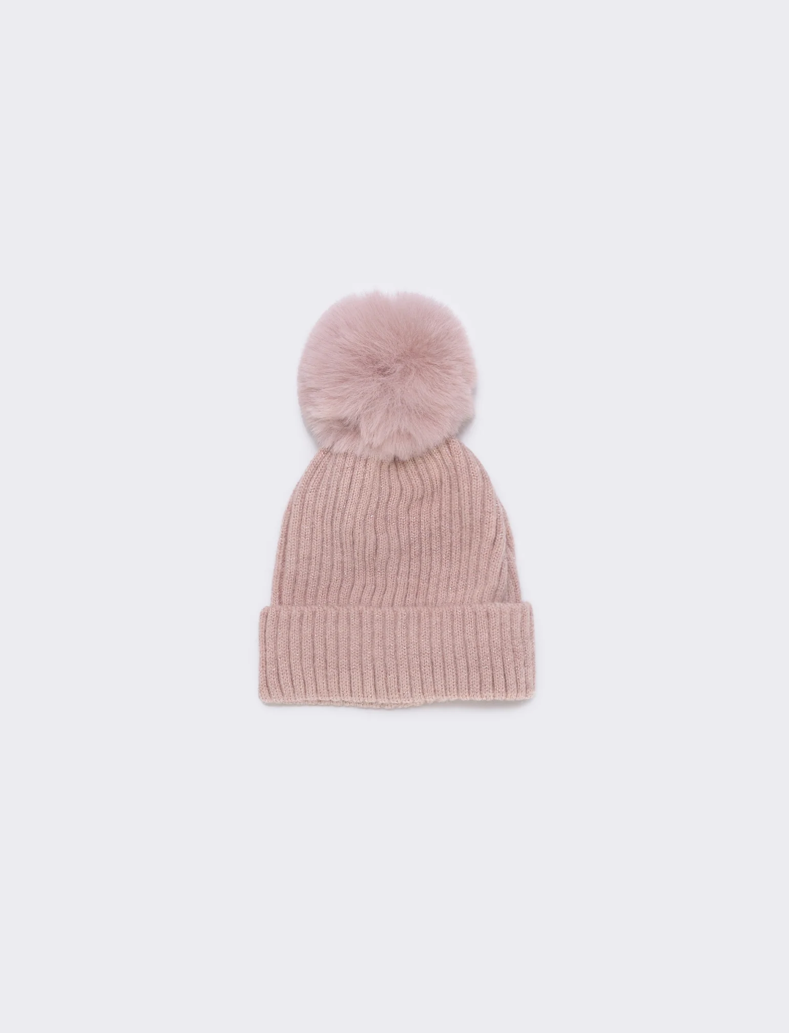 Cappello bambina con pon pon in ciniglia - Rosa