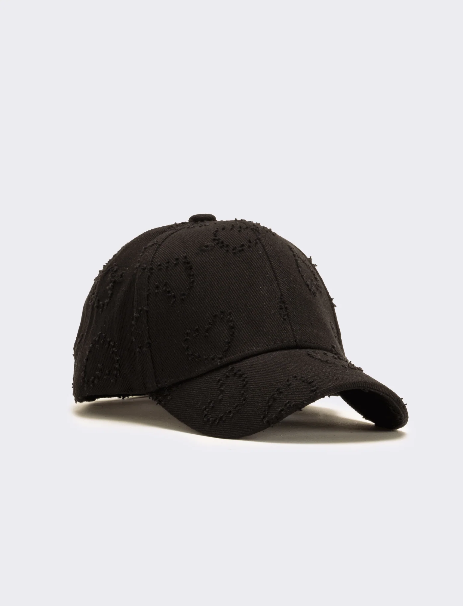 Cappello bambina cuori denim - Nero
