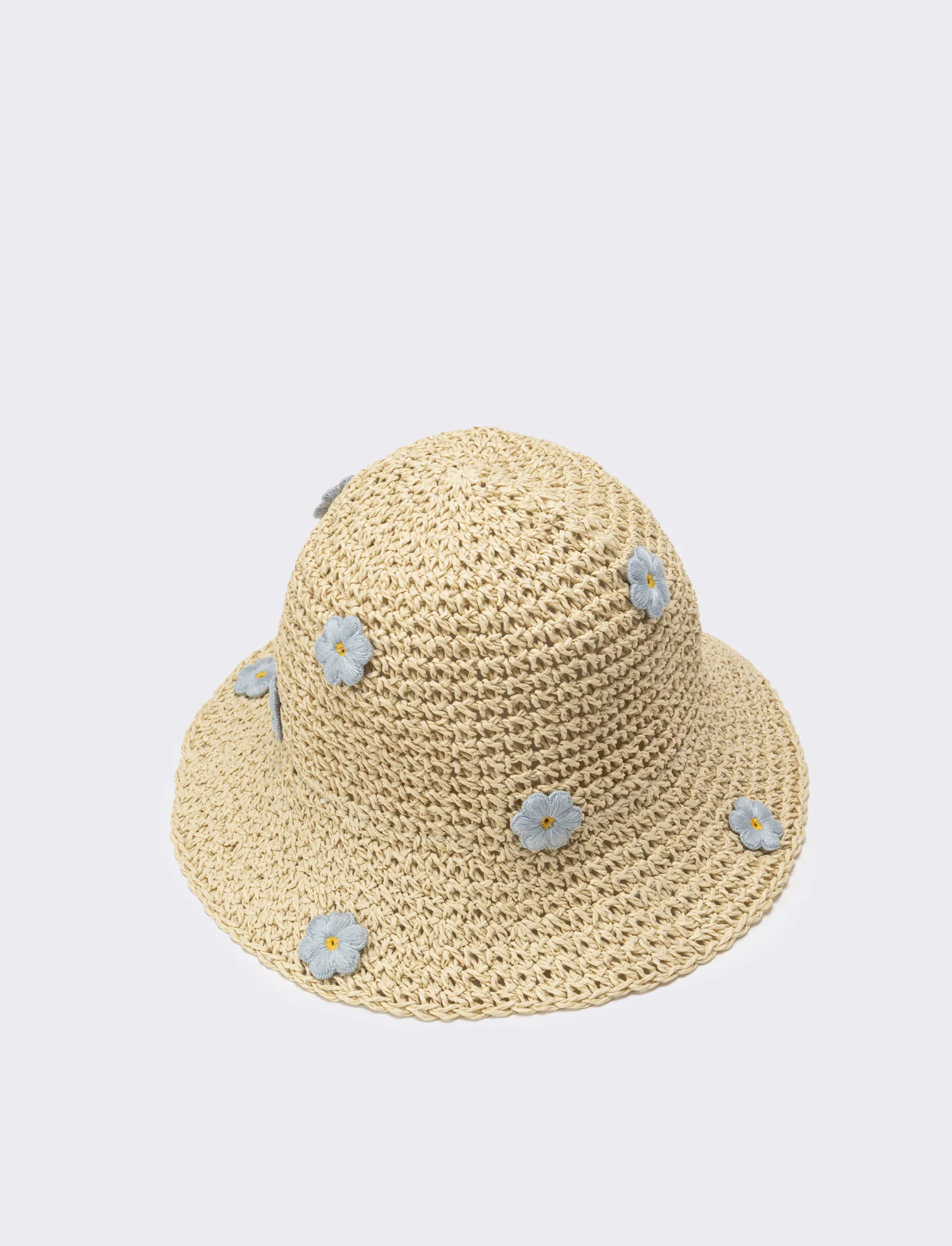 Cappello bambina pescatore con applicazioni fiori e frutta - Blu - Image 2