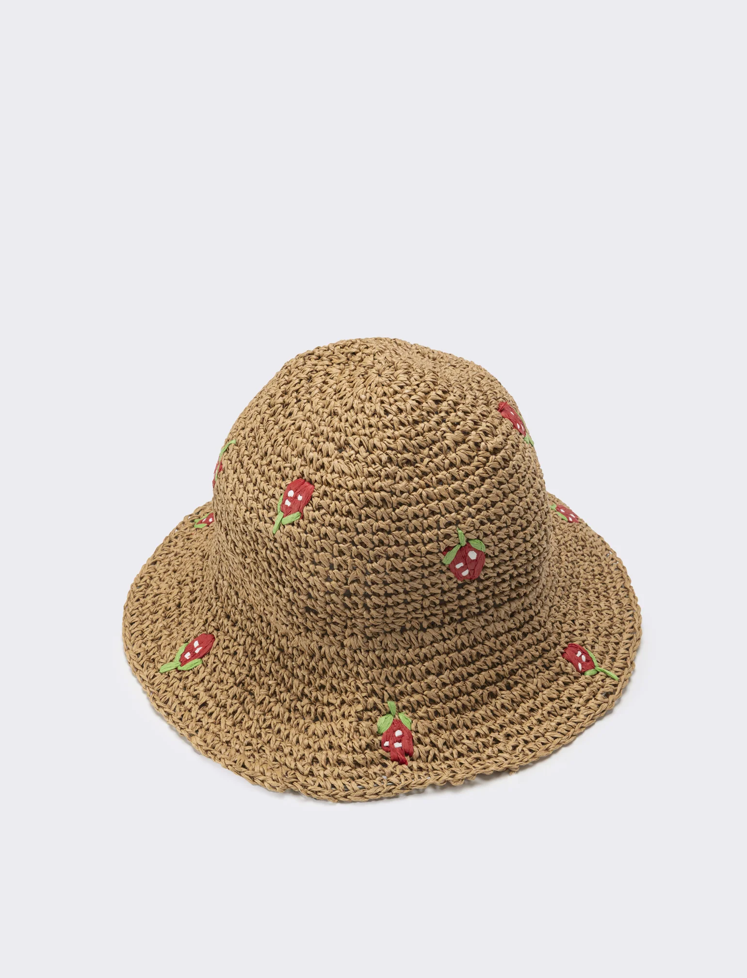 Cappello bambina pescatore con applicazioni fiori e frutta - Rosso - Image 2