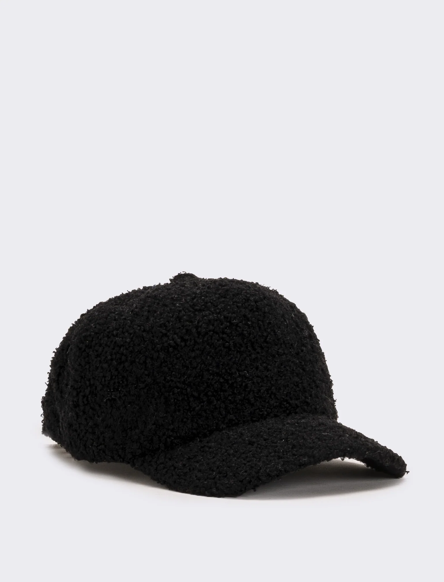 Cappello baseball bambina in pelliccia agnello - Nero