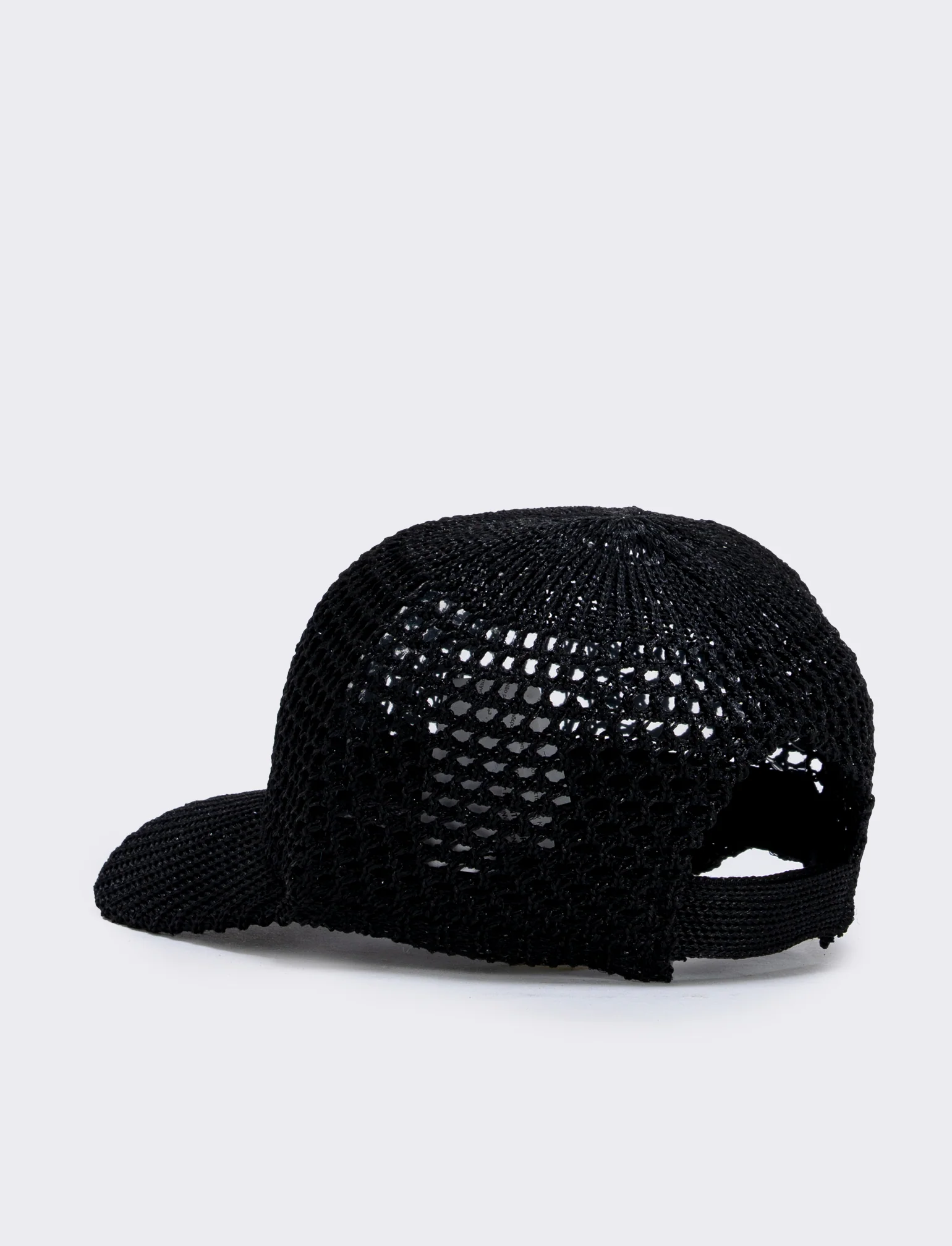Cappello baseball effetto uncinetto - Nero - Image 2