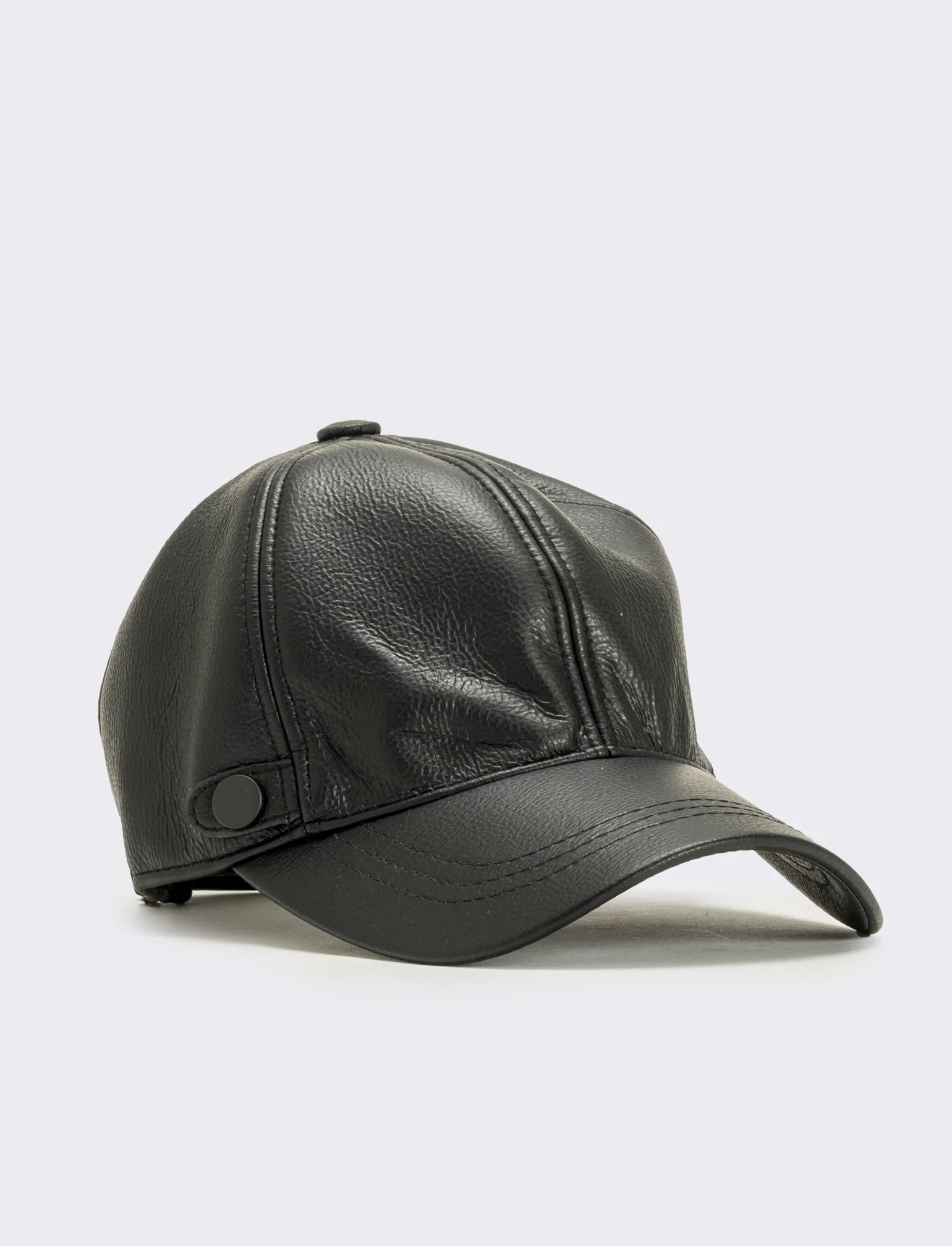 Cappello baseball liscio in pvc uomo - Nero