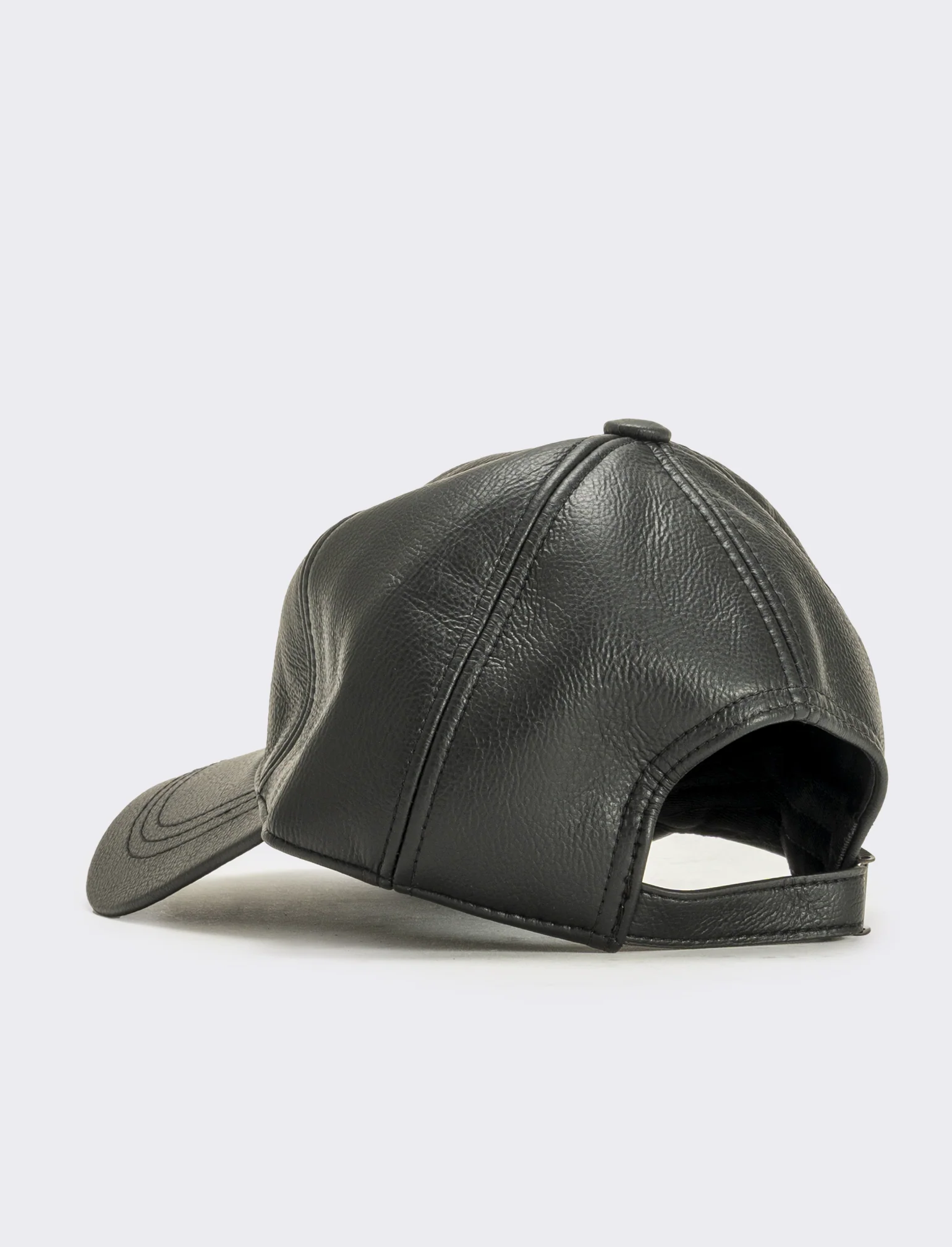 Cappello baseball liscio in pvc uomo - Nero - Image 2