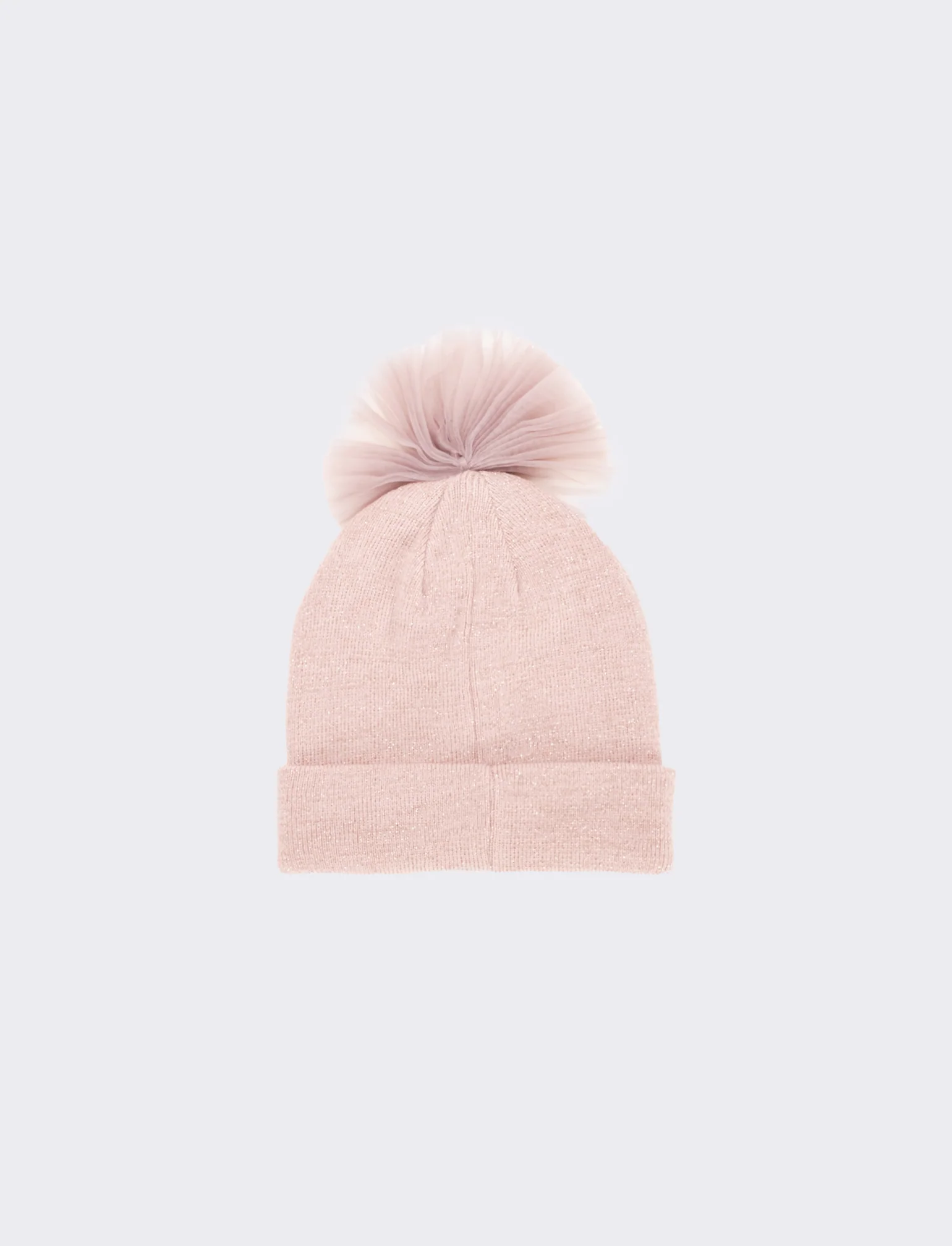 Cappello con fiocco in tulle e lettera paillettes - Rosa - Image 2