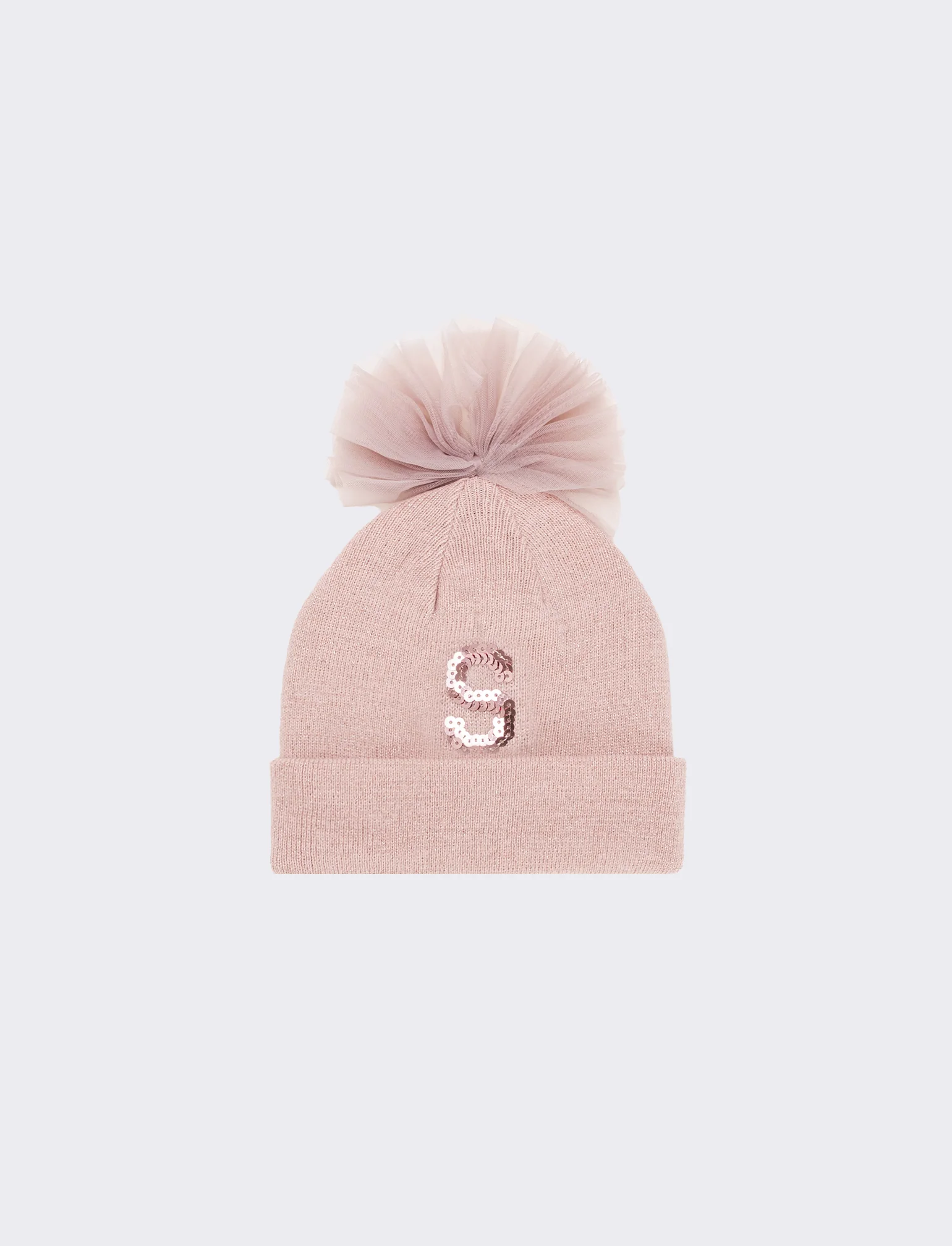 Cappello con fiocco in tulle e lettera paillettes - Var 6