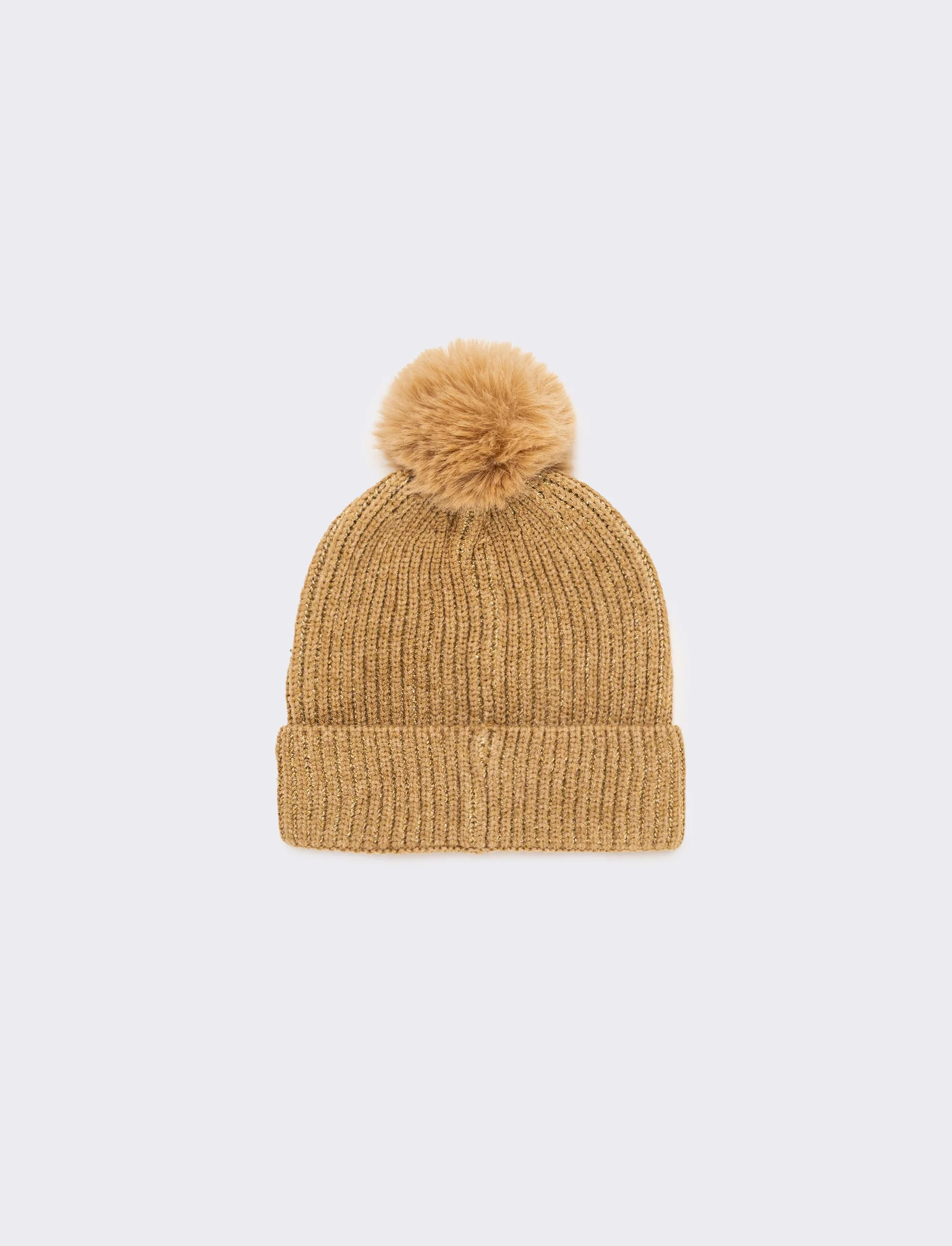 Cappello con pon pon a cuore glitter - Beige - Image 2