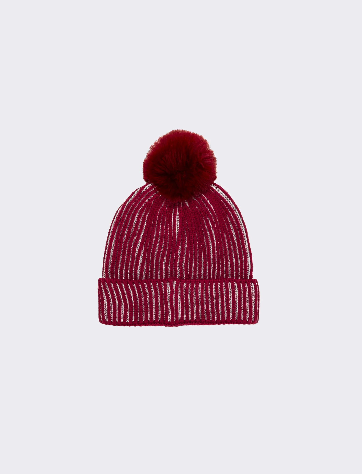 Cappello con pon pon a cuore glitter - Bordeaux - Image 2