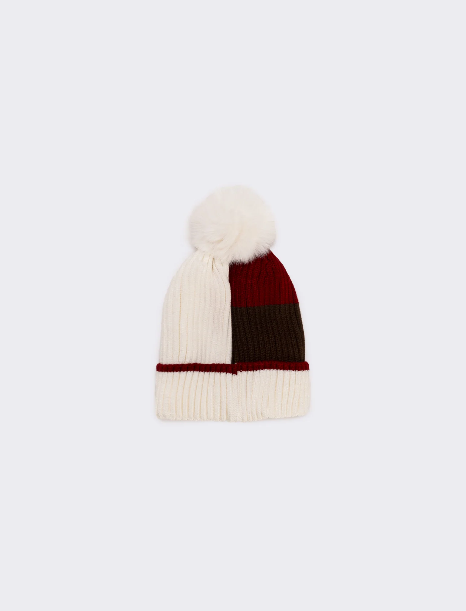Cappello con pon pon bicolor bambino - Bianco sporco