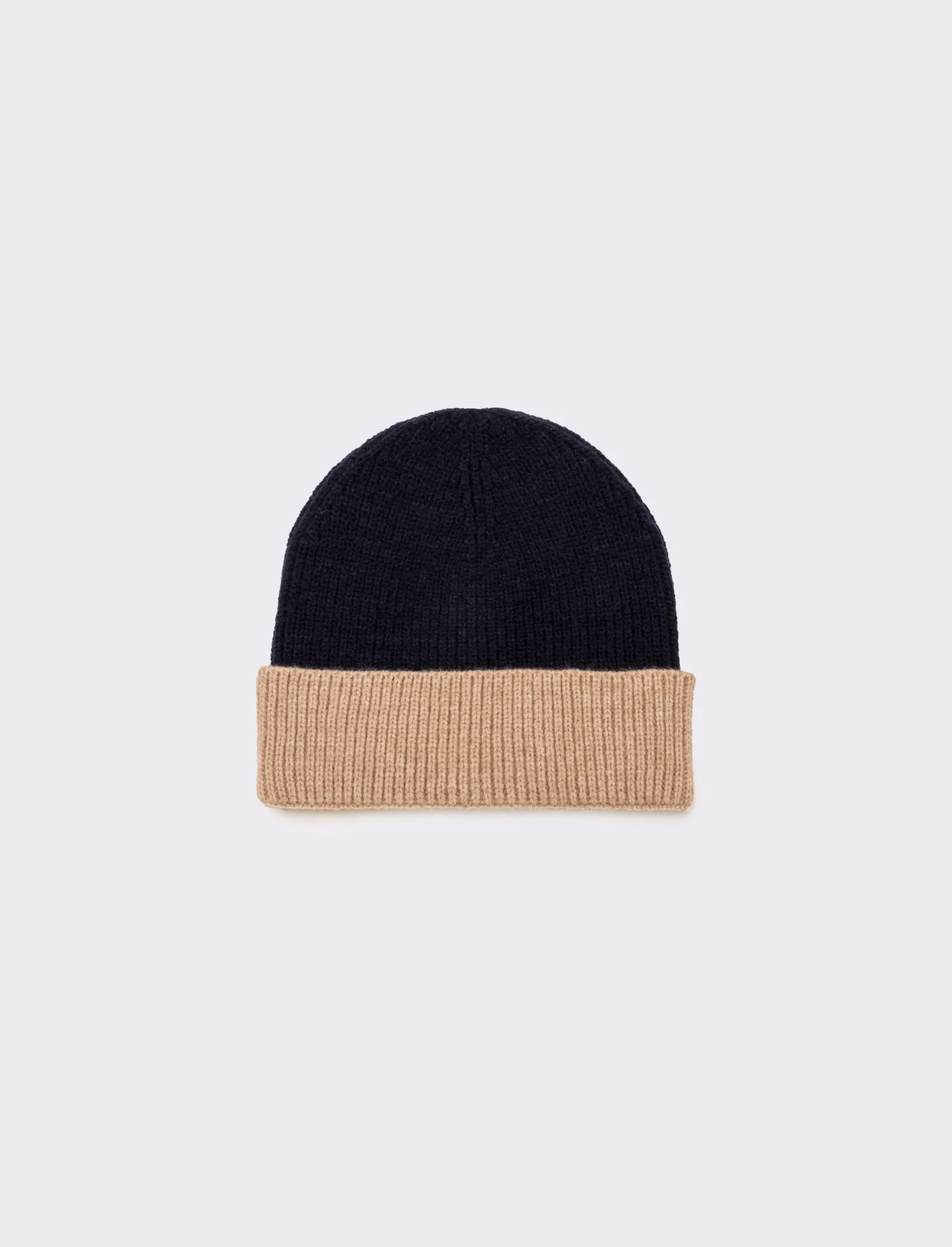 Cappello con risvolto bicolor uomo - Blu
