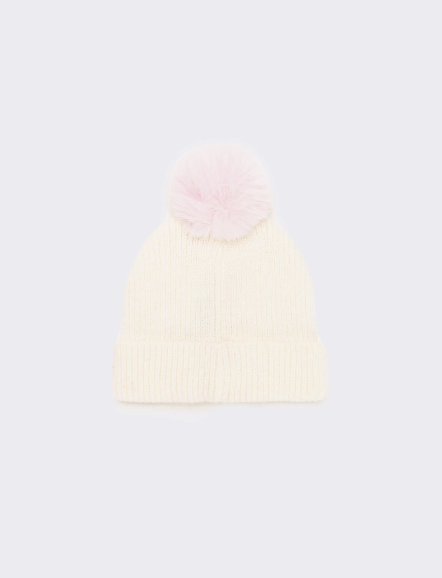 Cappello con risvolto con unicorno e pon pon - Bianco sporco - Image 2