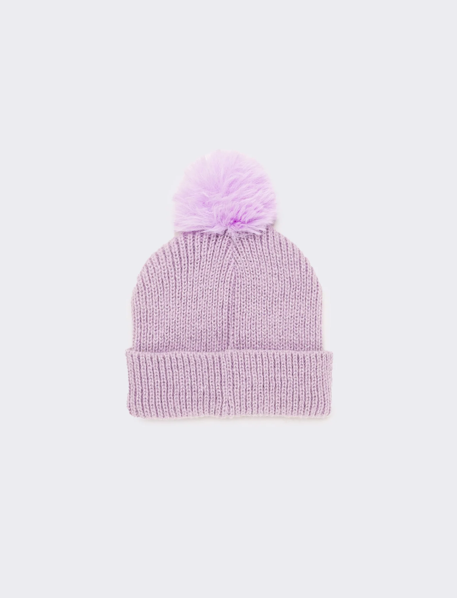Cappello con risvolto con unicorno e pon pon - Lilla - Image 2
