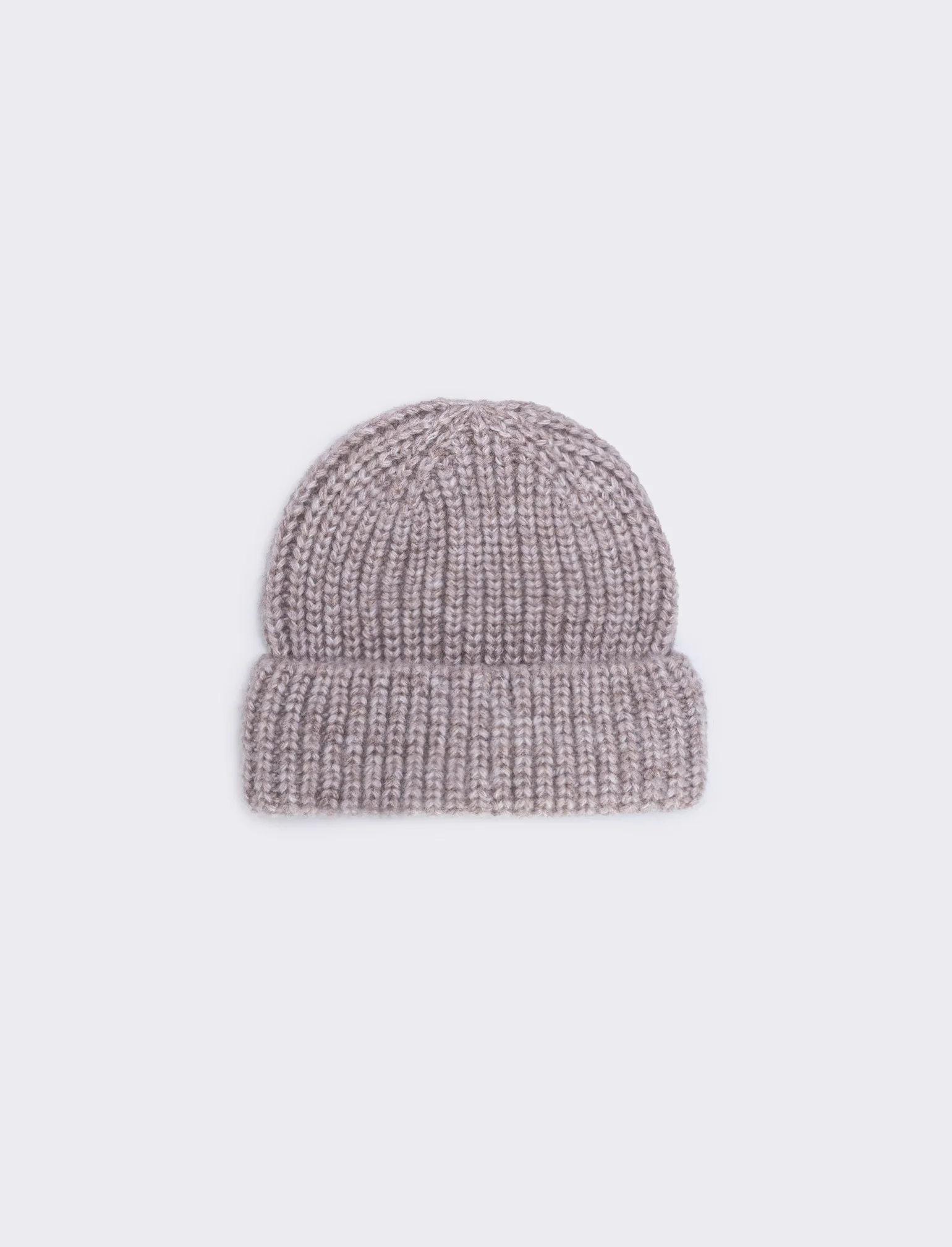 Cappello con risvolto e treccia larga - Beige