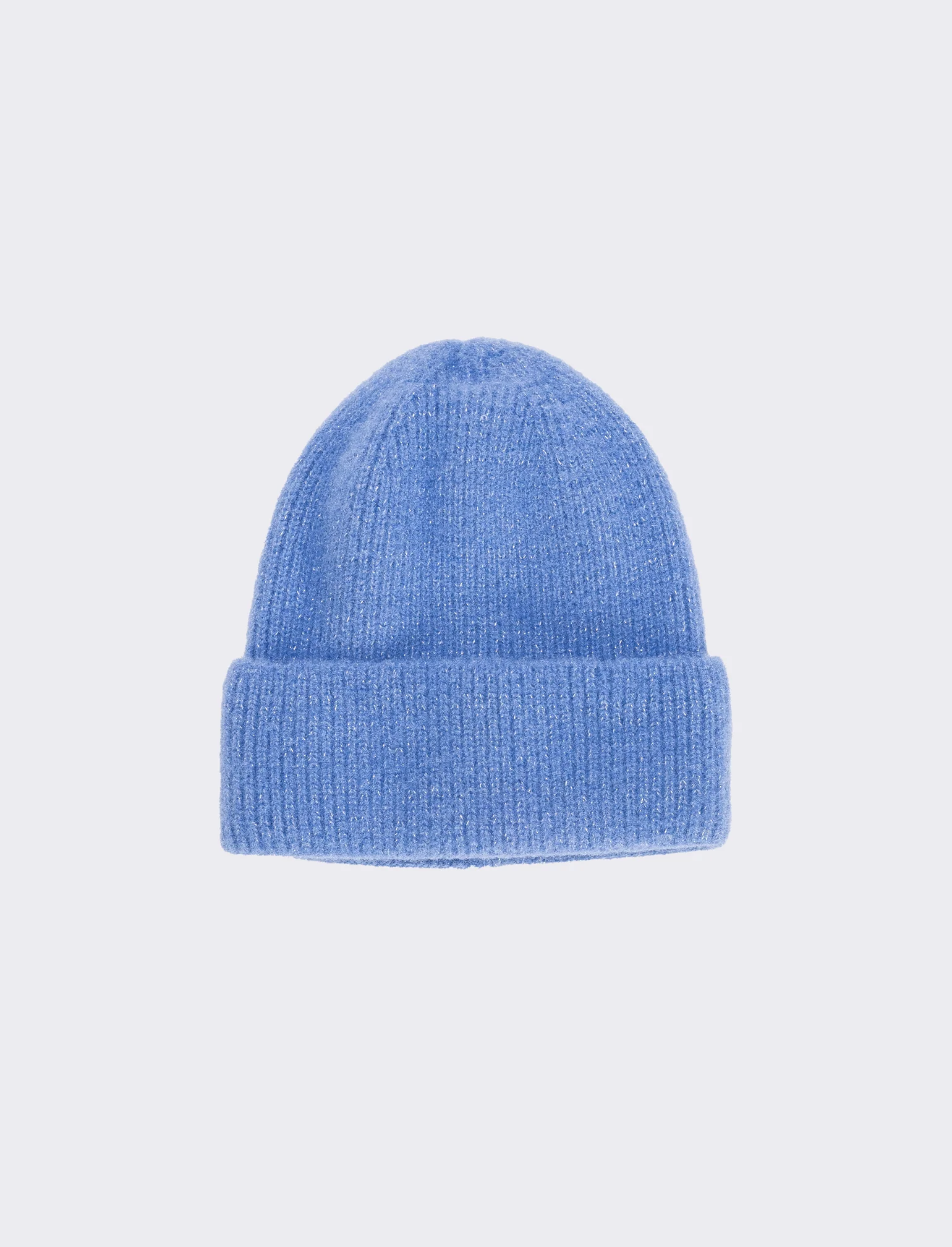 Cappello con risvolto lurex - Blu