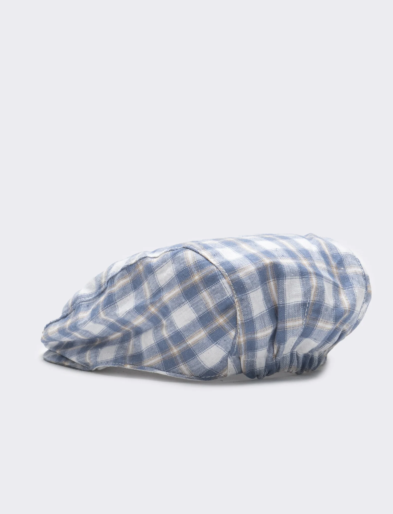 Cappello coppola neonato quadri - Azzurro - Image 2