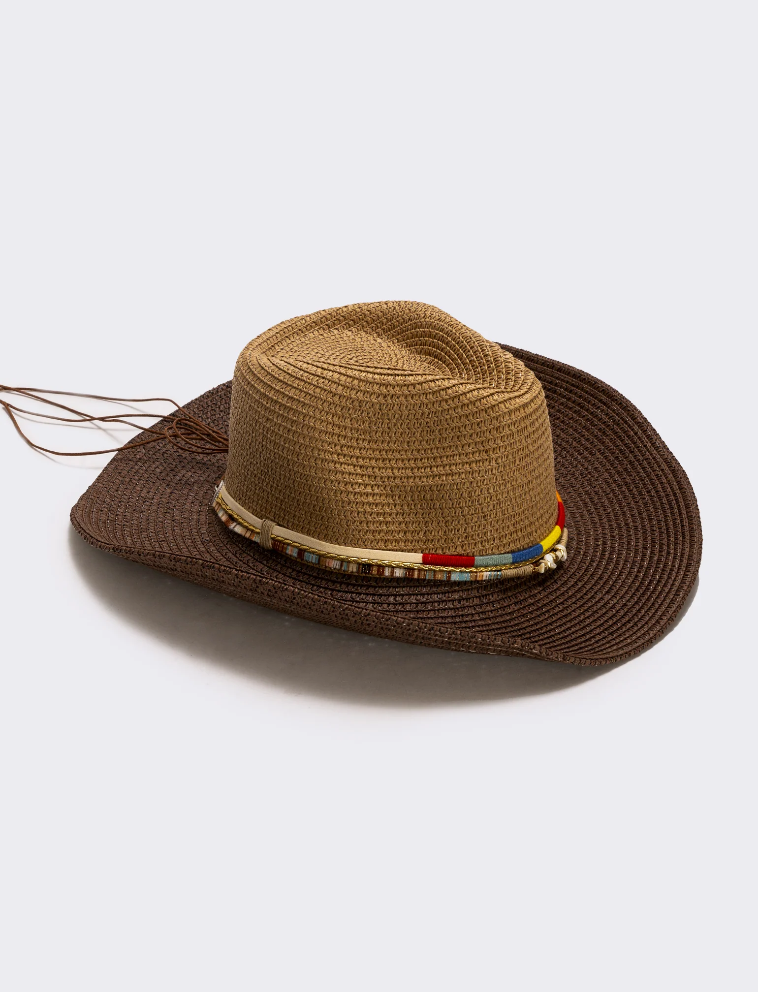 Cappello cowboy con cordoncino multiuso - Marrone - Image 2
