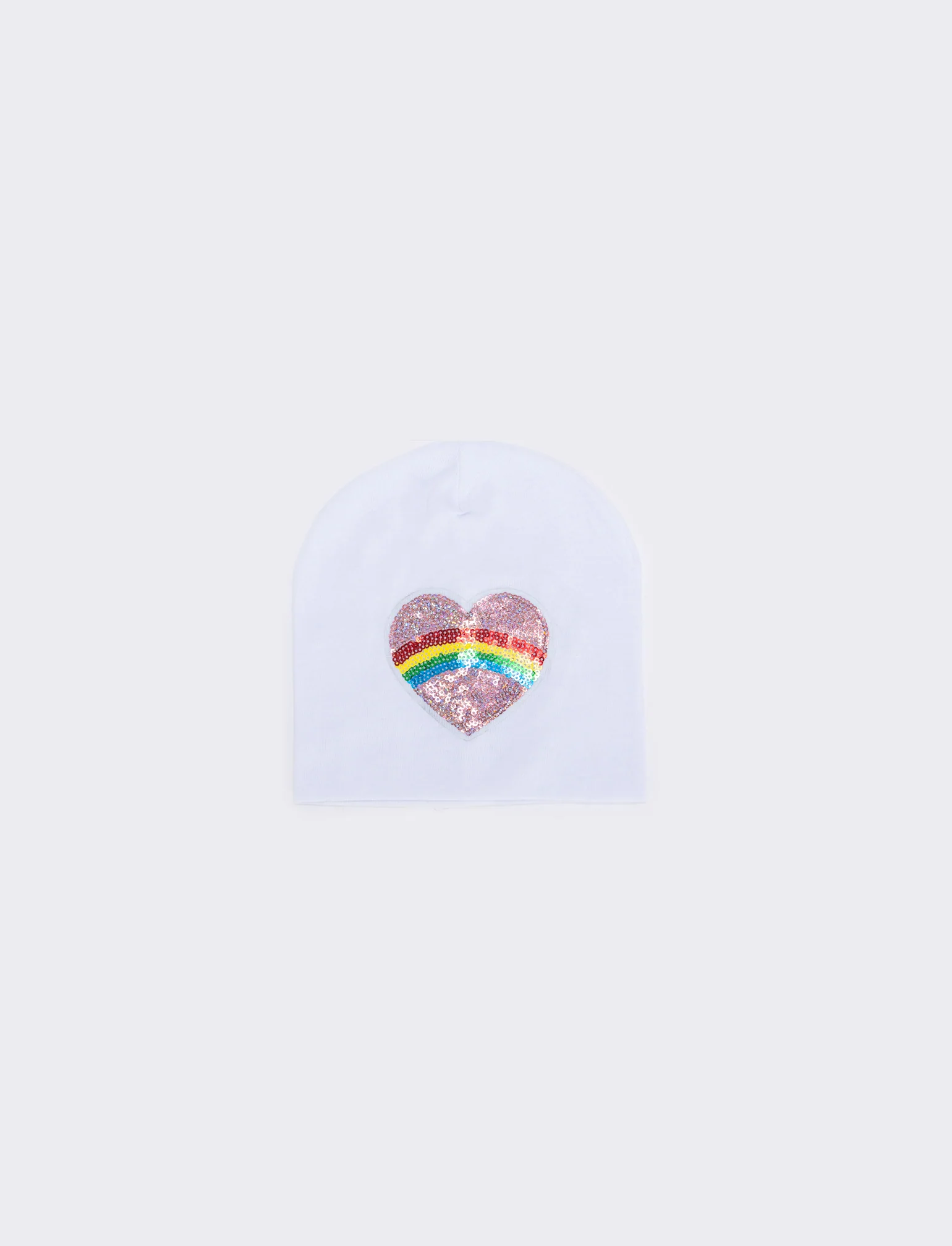 Cappello cuffia con patch a cuore - Bianco