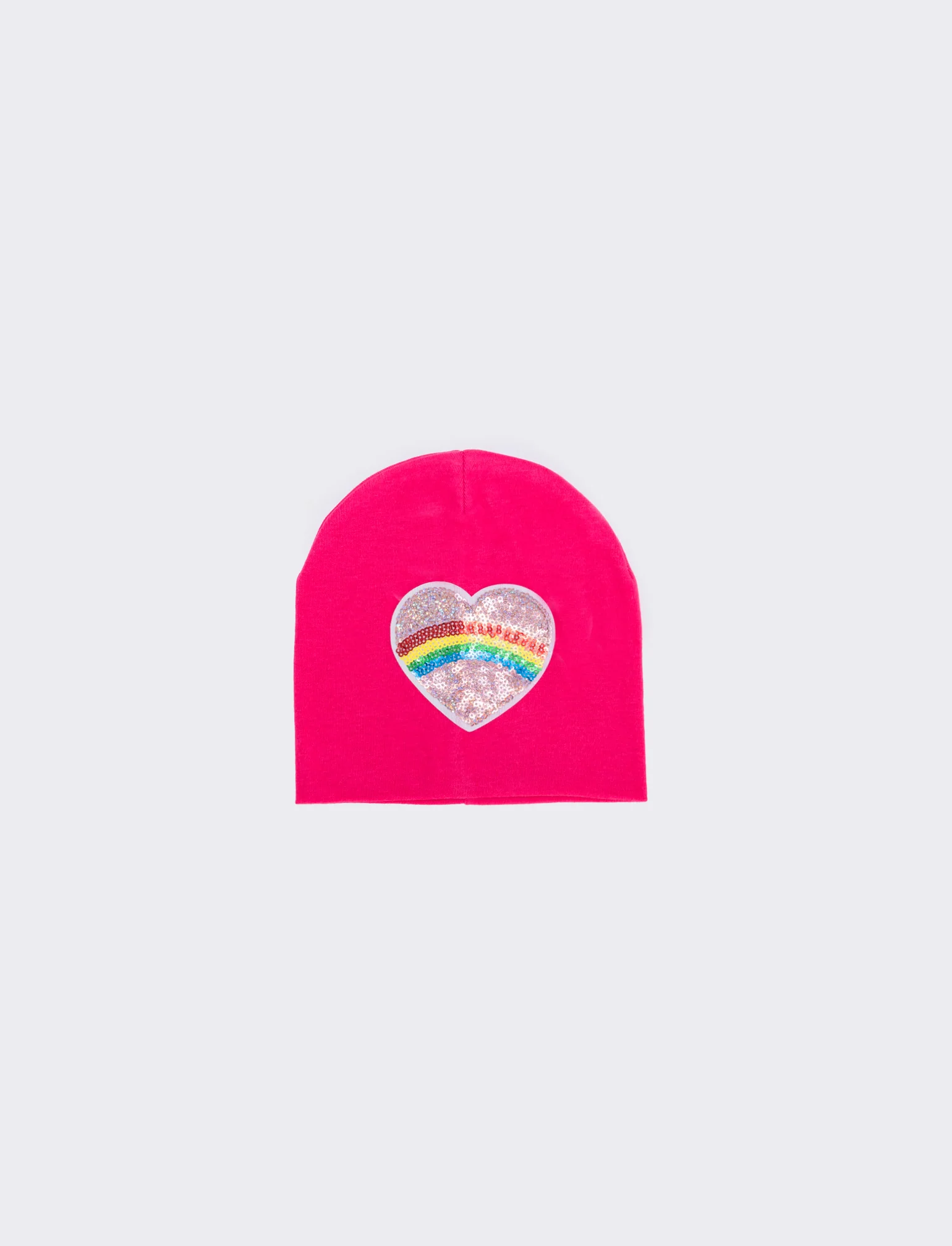 Cappello cuffia con patch a cuore - Fuxia