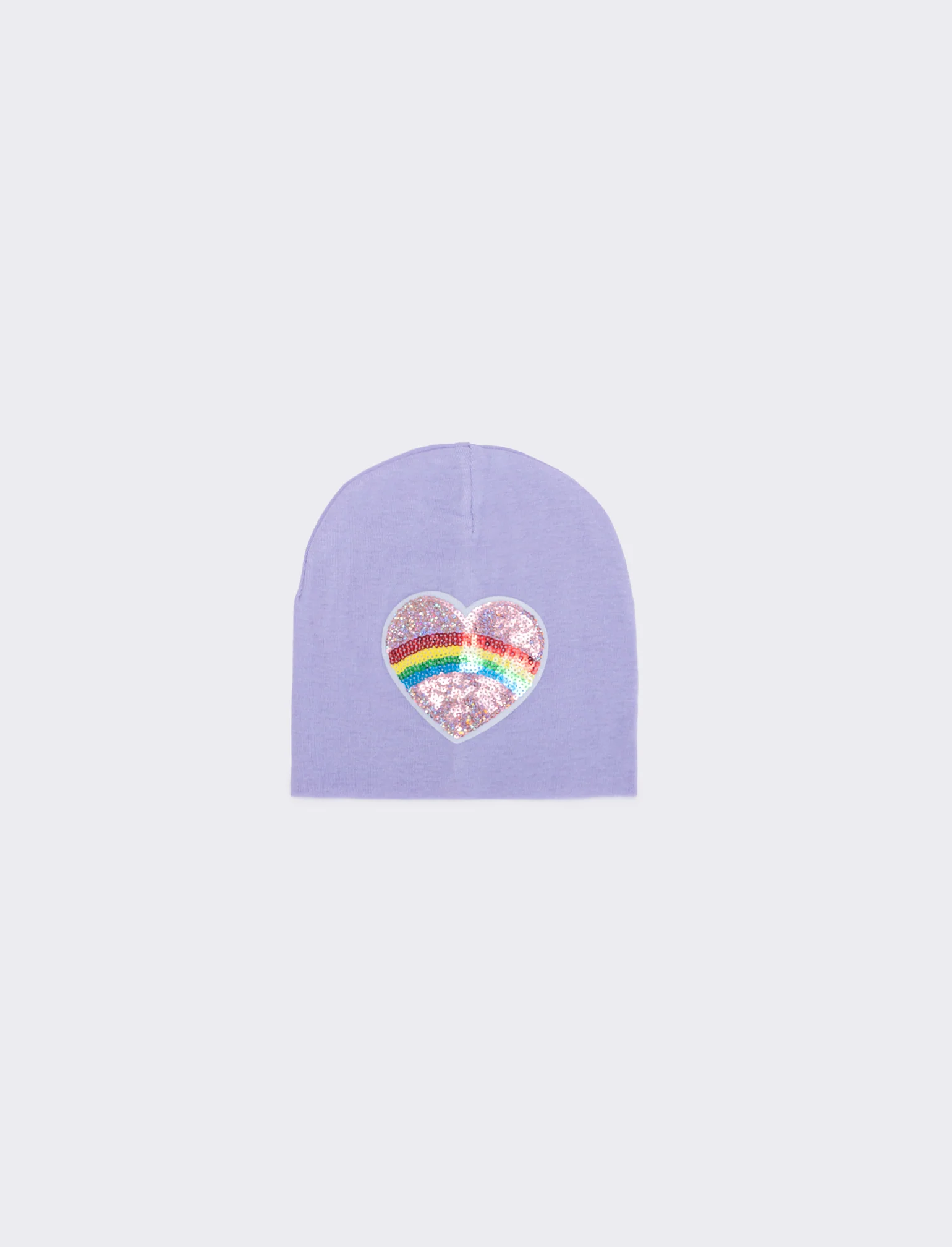 Cappello cuffia con patch a cuore - Lilla