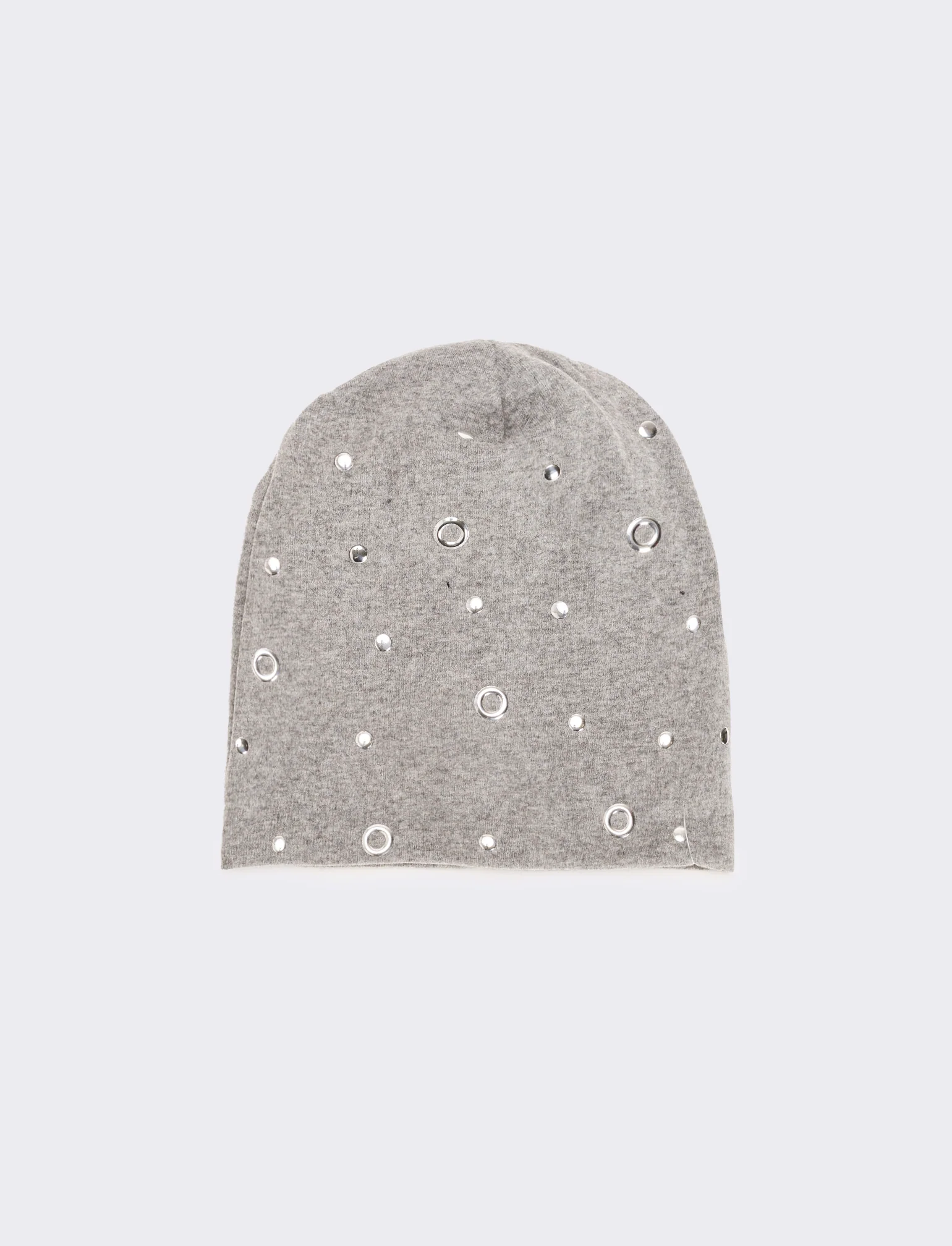 Cappello cuffia donna con rivetti - Grigio mel.