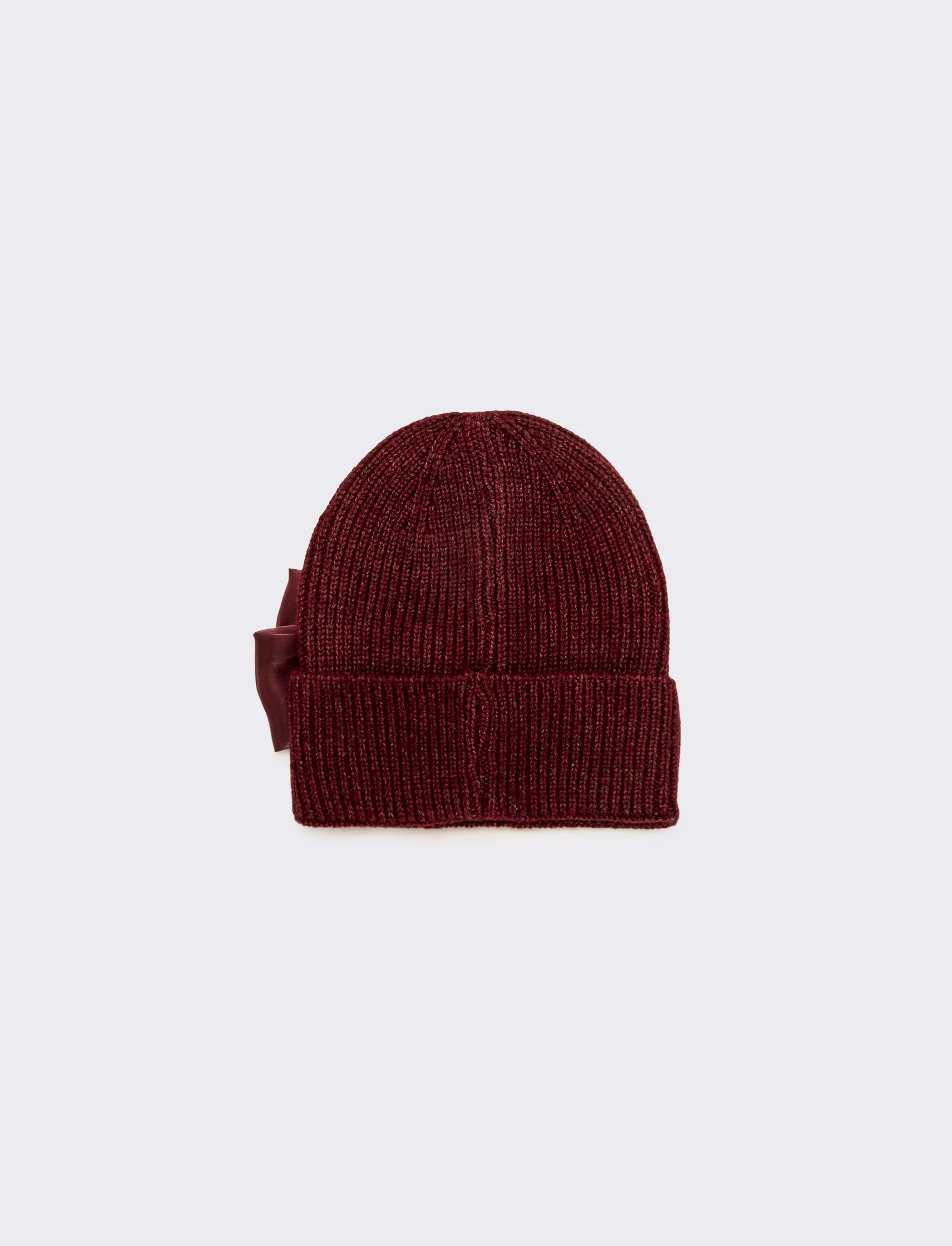Cappello cuffia fiocco grande - Bordeaux - Image 2