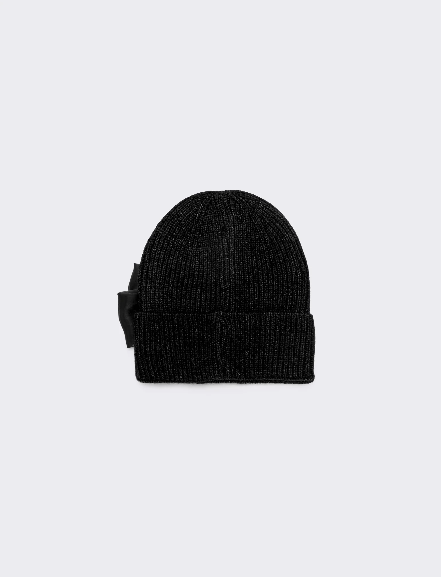 Cappello cuffia fiocco grande - Nero - Image 2