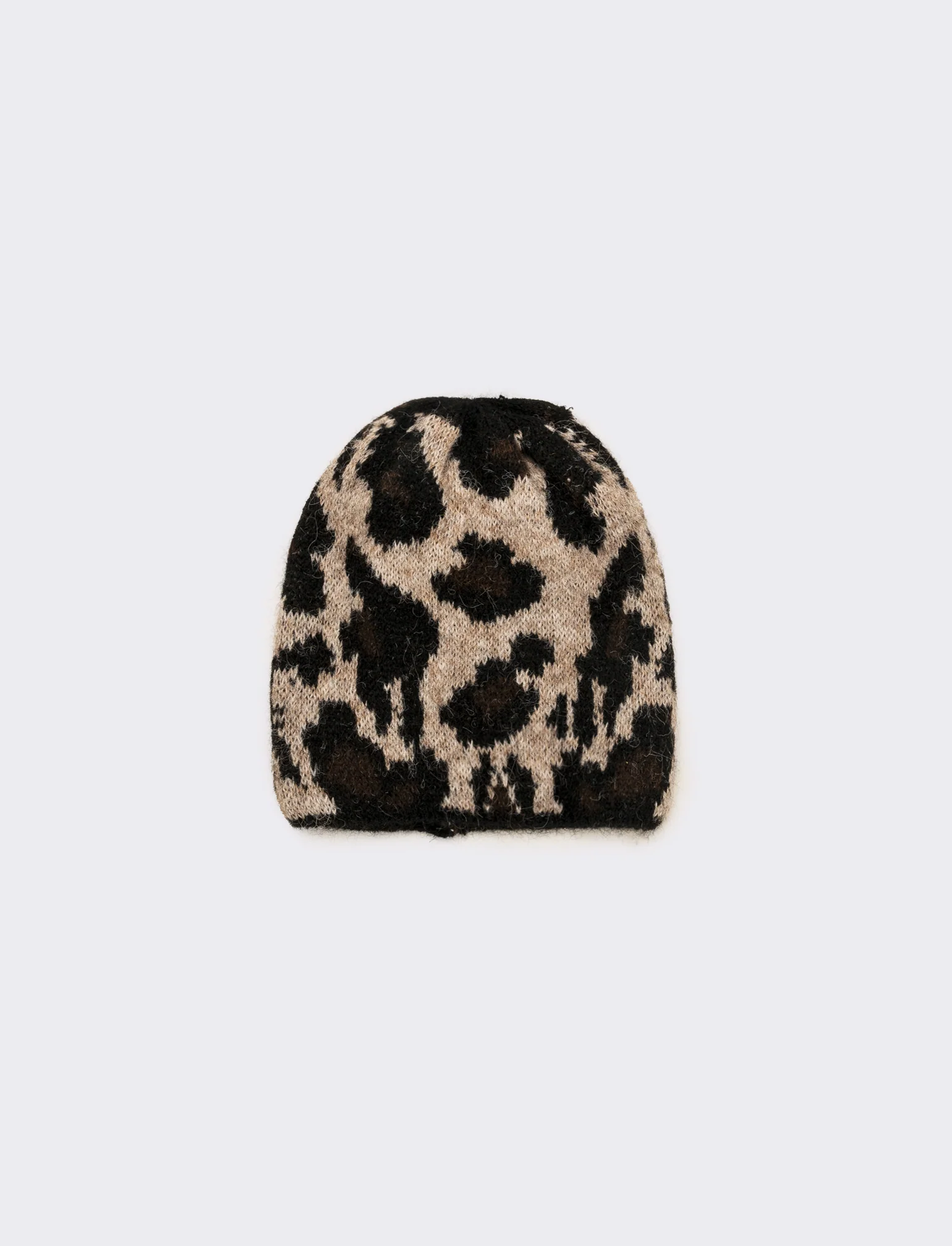 Cappello cuffia leopardato donna - Nero