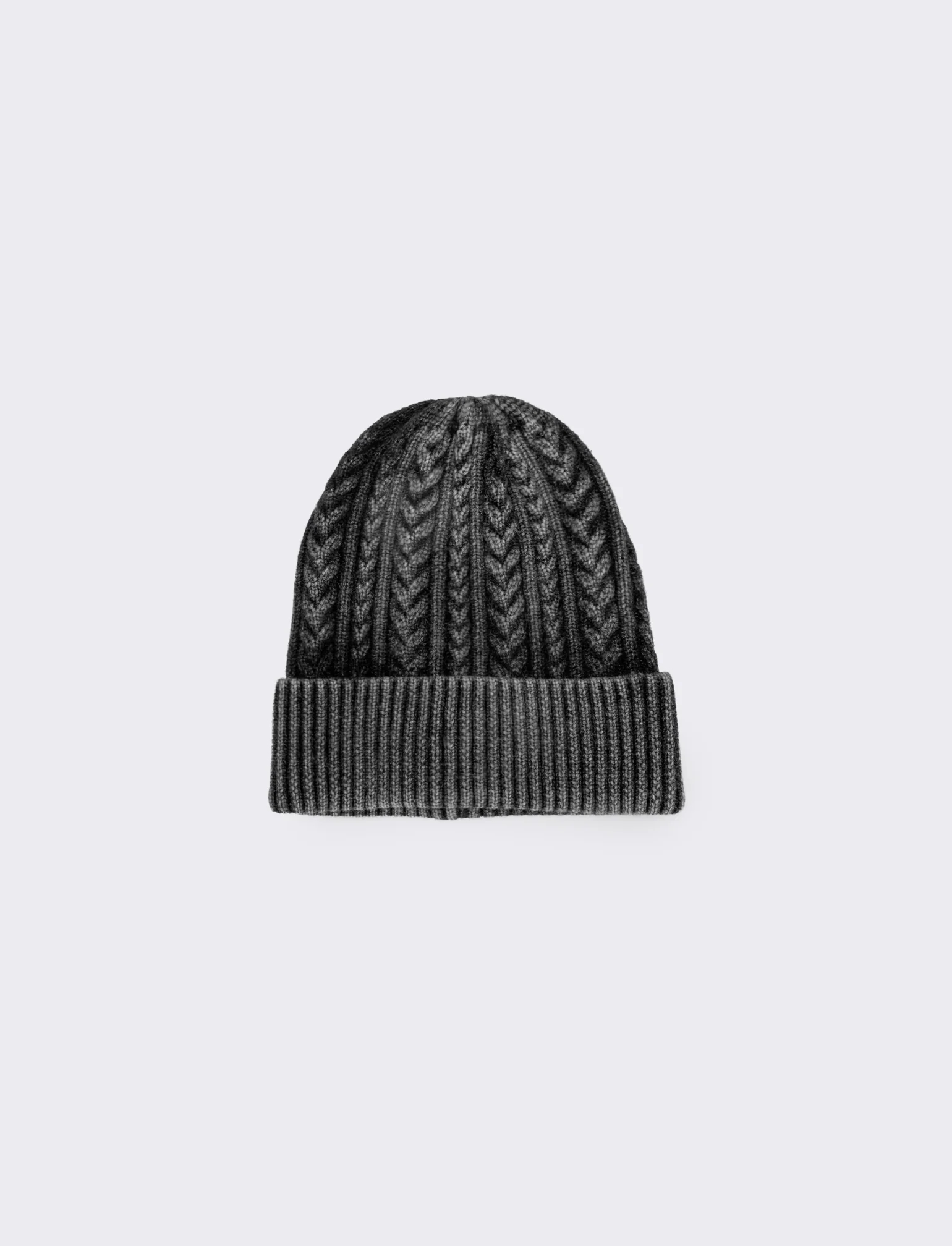 Cappello delavÃ¨ treccia risvolto costine - Nero