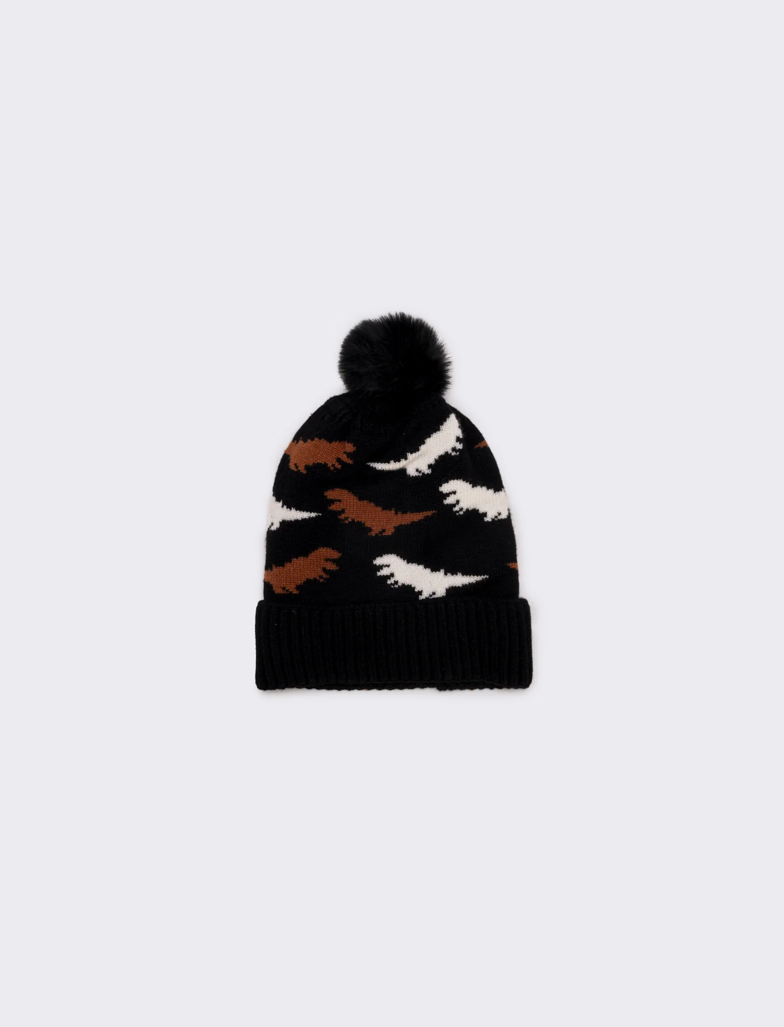 Cappello dinosauri con pon pon bambino - Nero