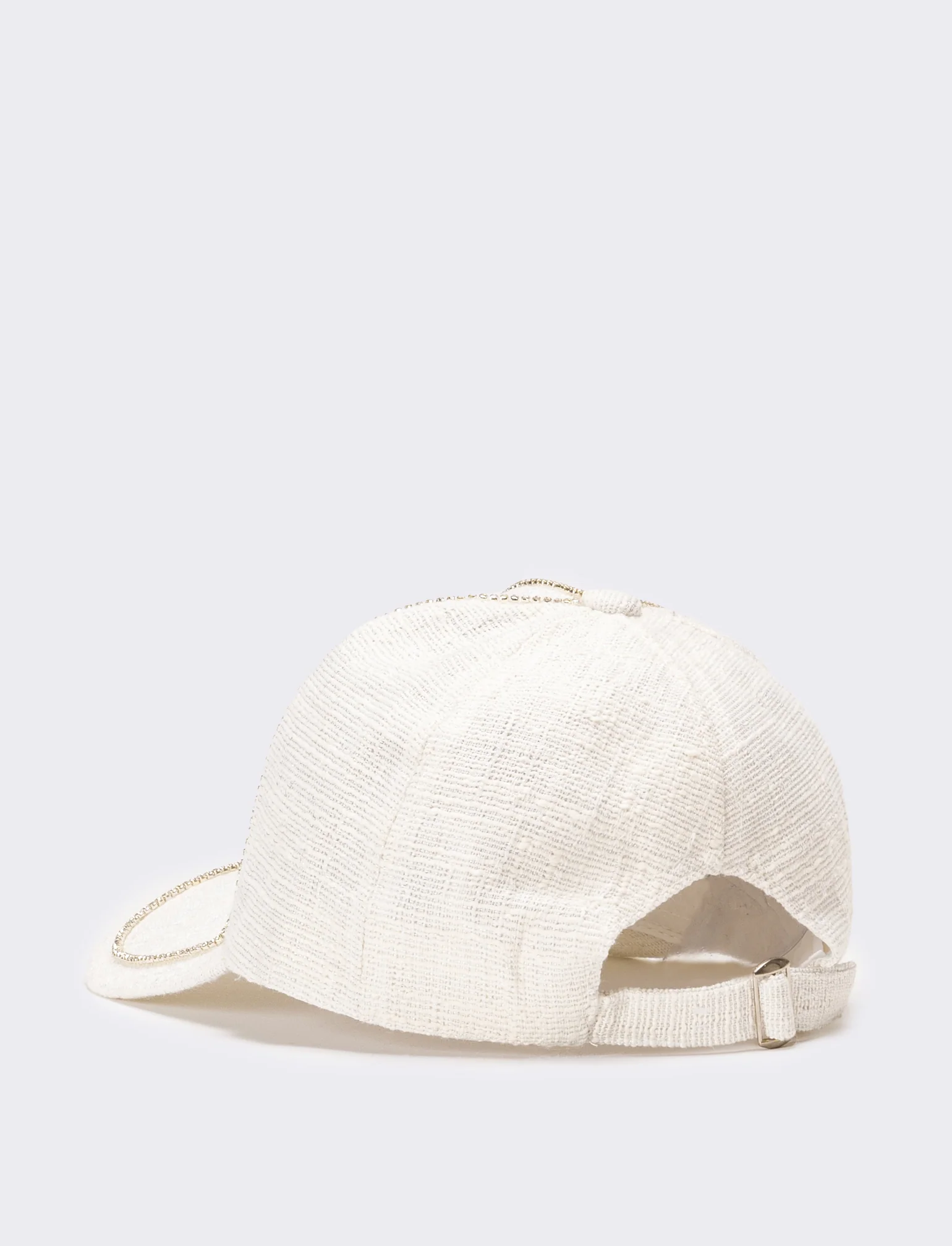 Cappello donna baseball boucle con strass - Beige - Image 2