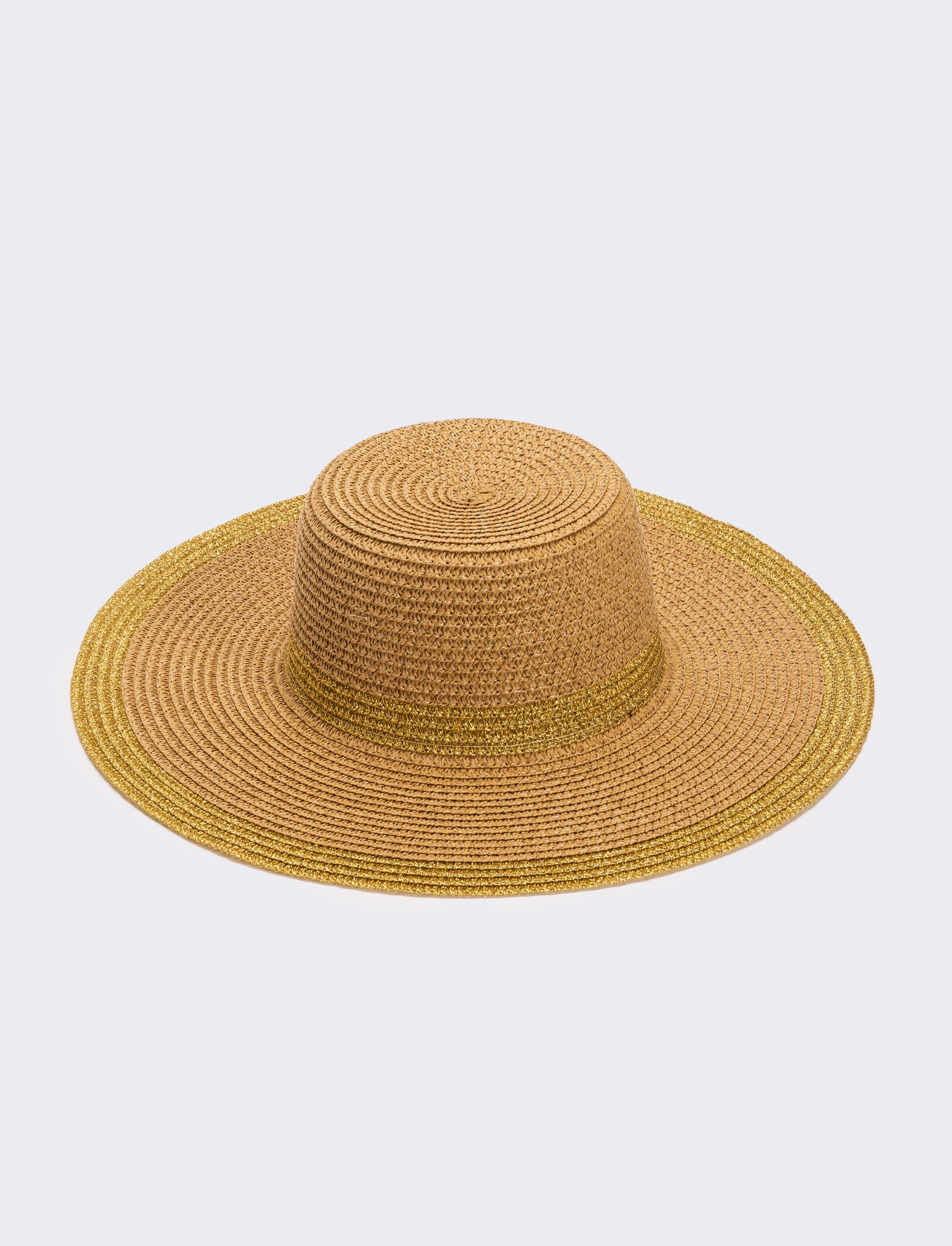 Cappello donna falda larga lurex - Marrone - Image 2