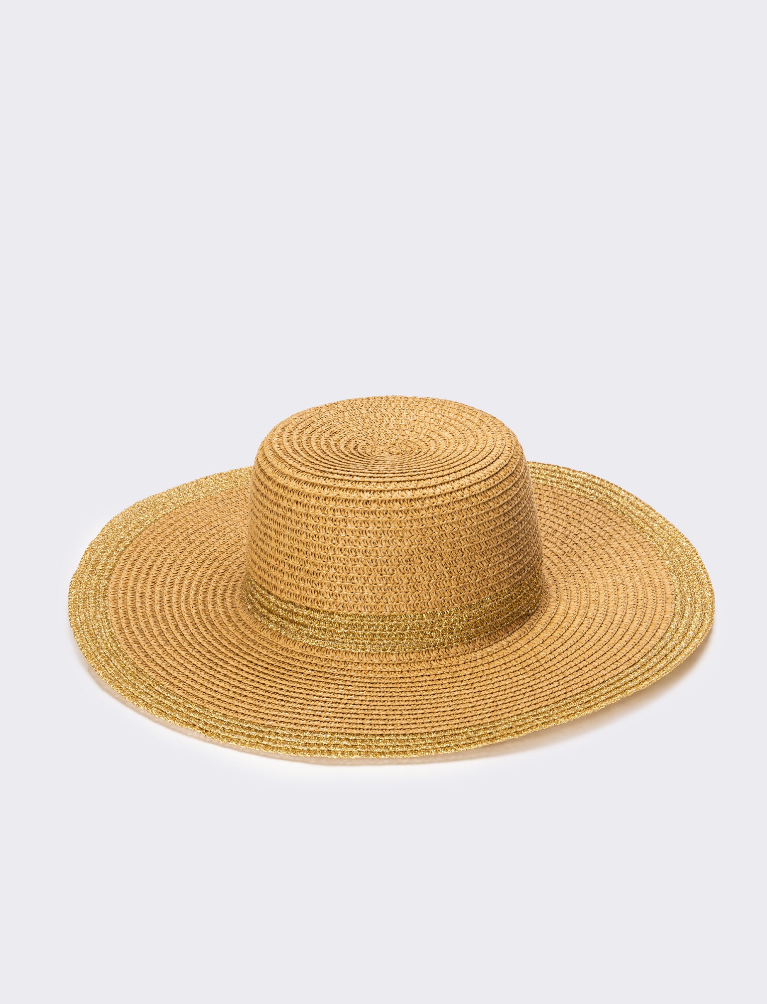 Cappello donna falda larga lurex - Marrone - Image 4