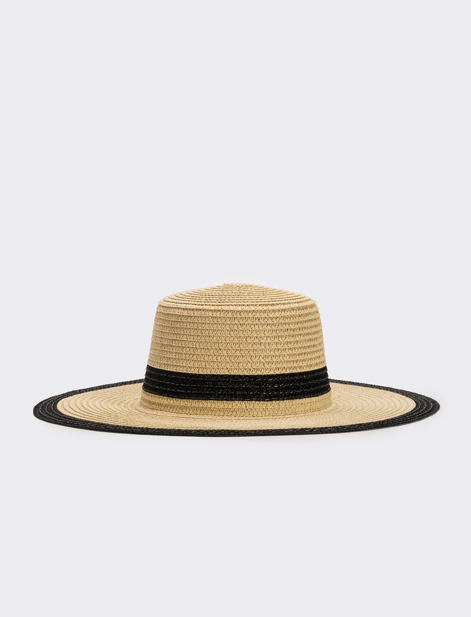 Cappello donna falda larga lurex - Nero
