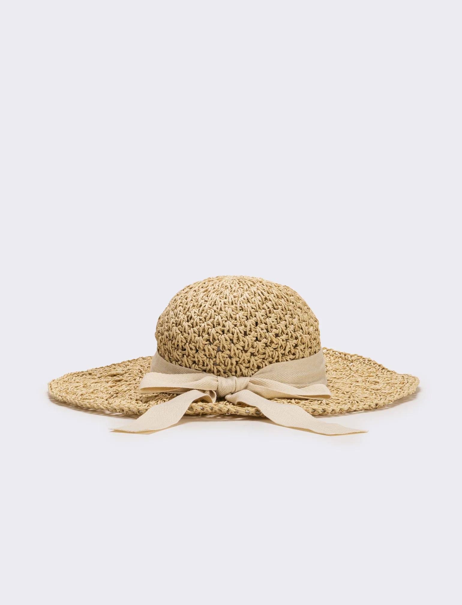 Cappello donna falda larga ventaglio - Beige - Image 2