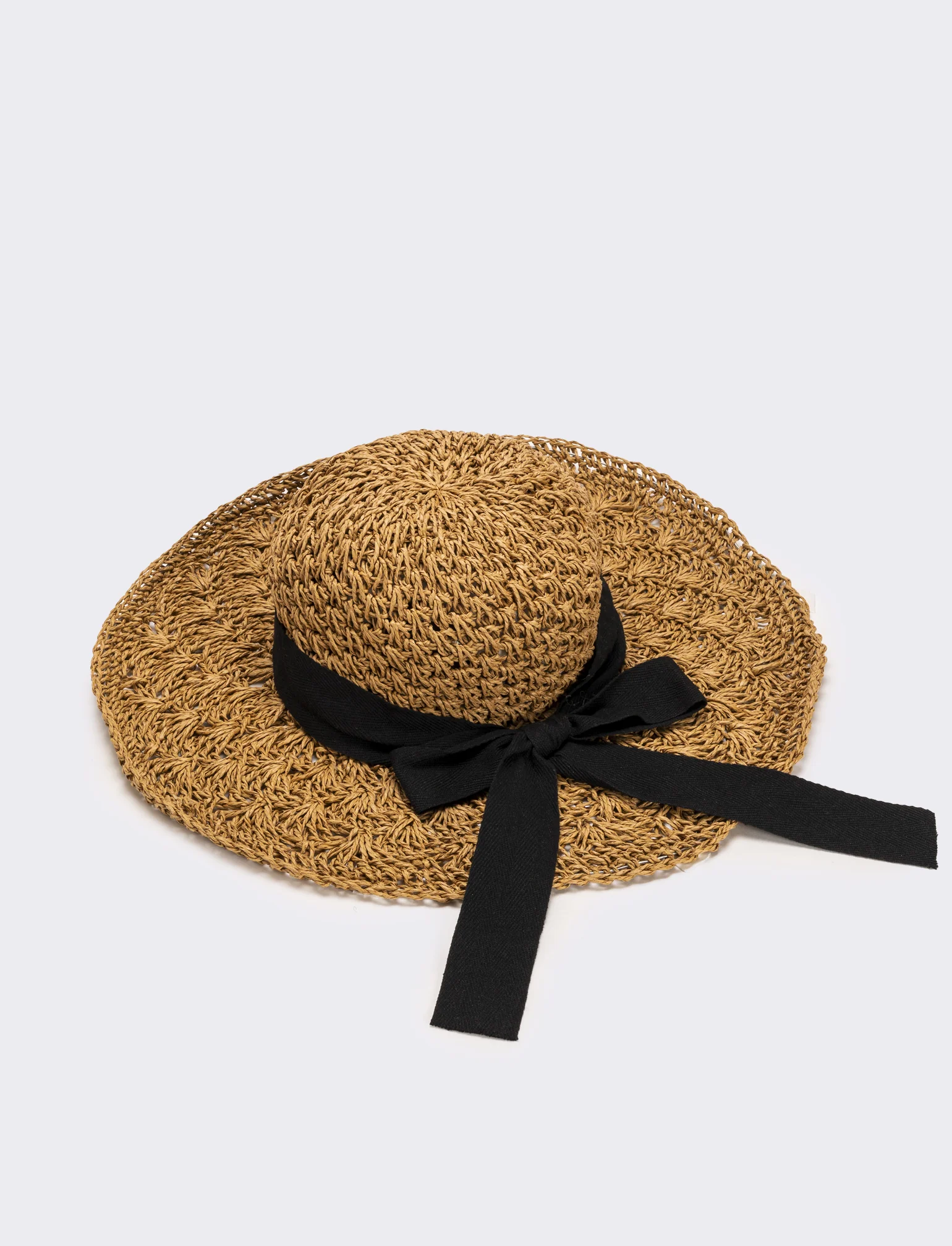 Cappello donna falda larga ventaglio - Marrone - Image 3