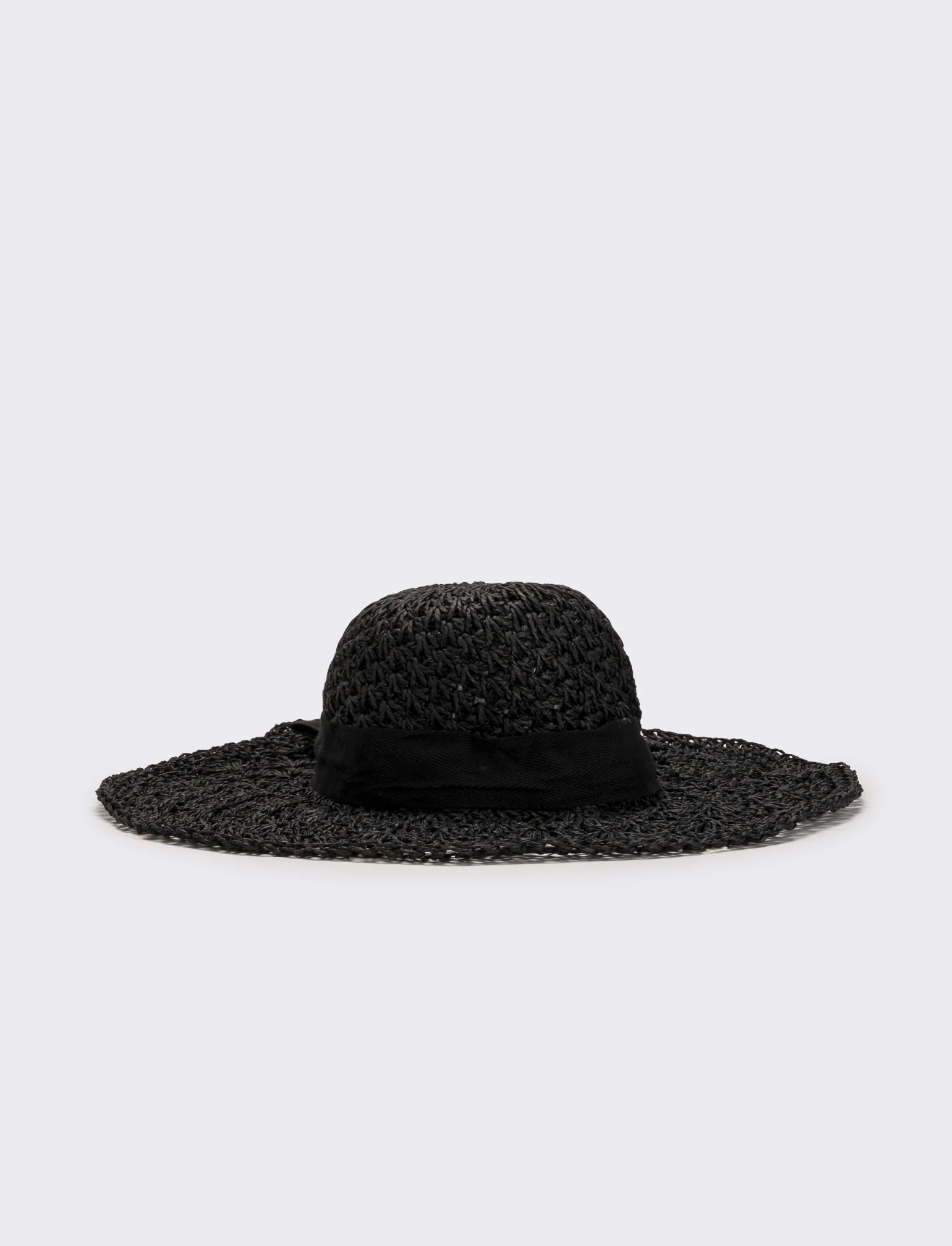 Cappello donna falda larga ventaglio - Nero