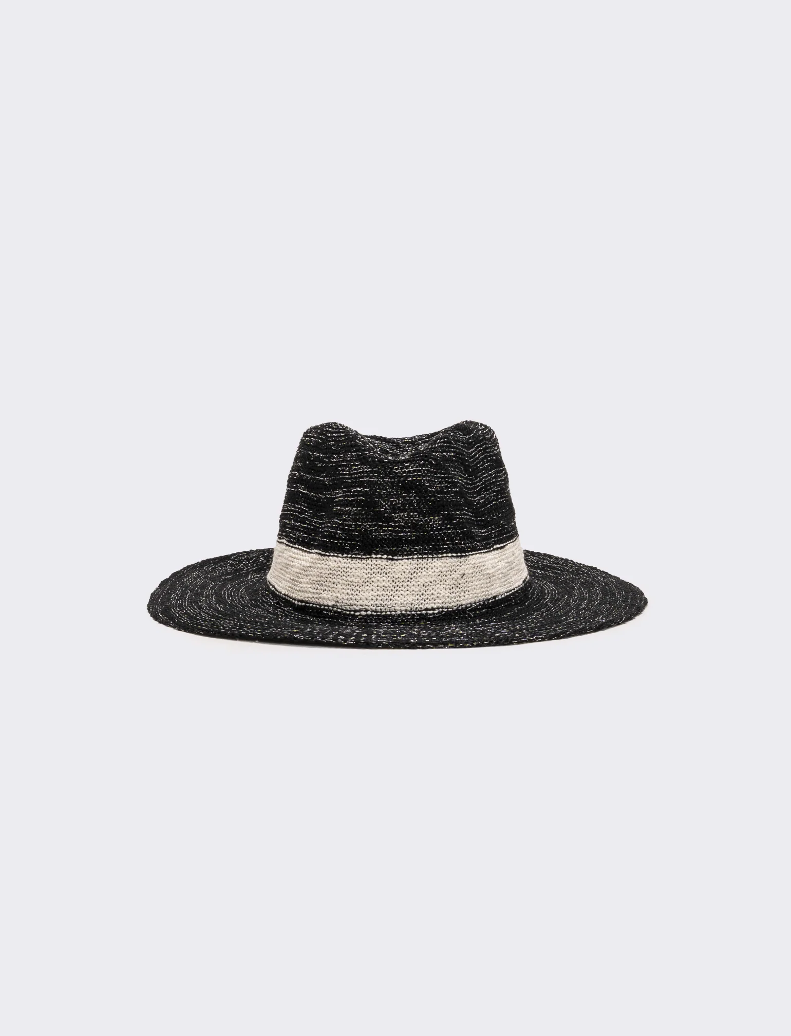 Cappello donna tesa larga in maglina lurex - Nero