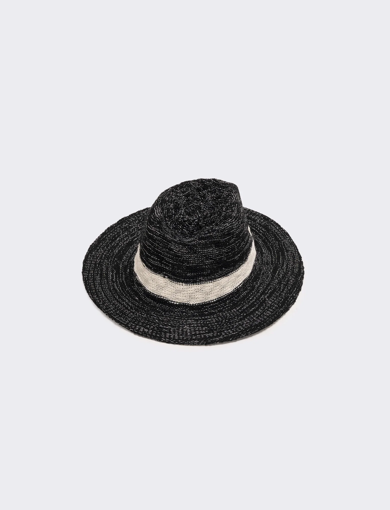 Cappello donna tesa larga in maglina lurex - Nero - Image 2