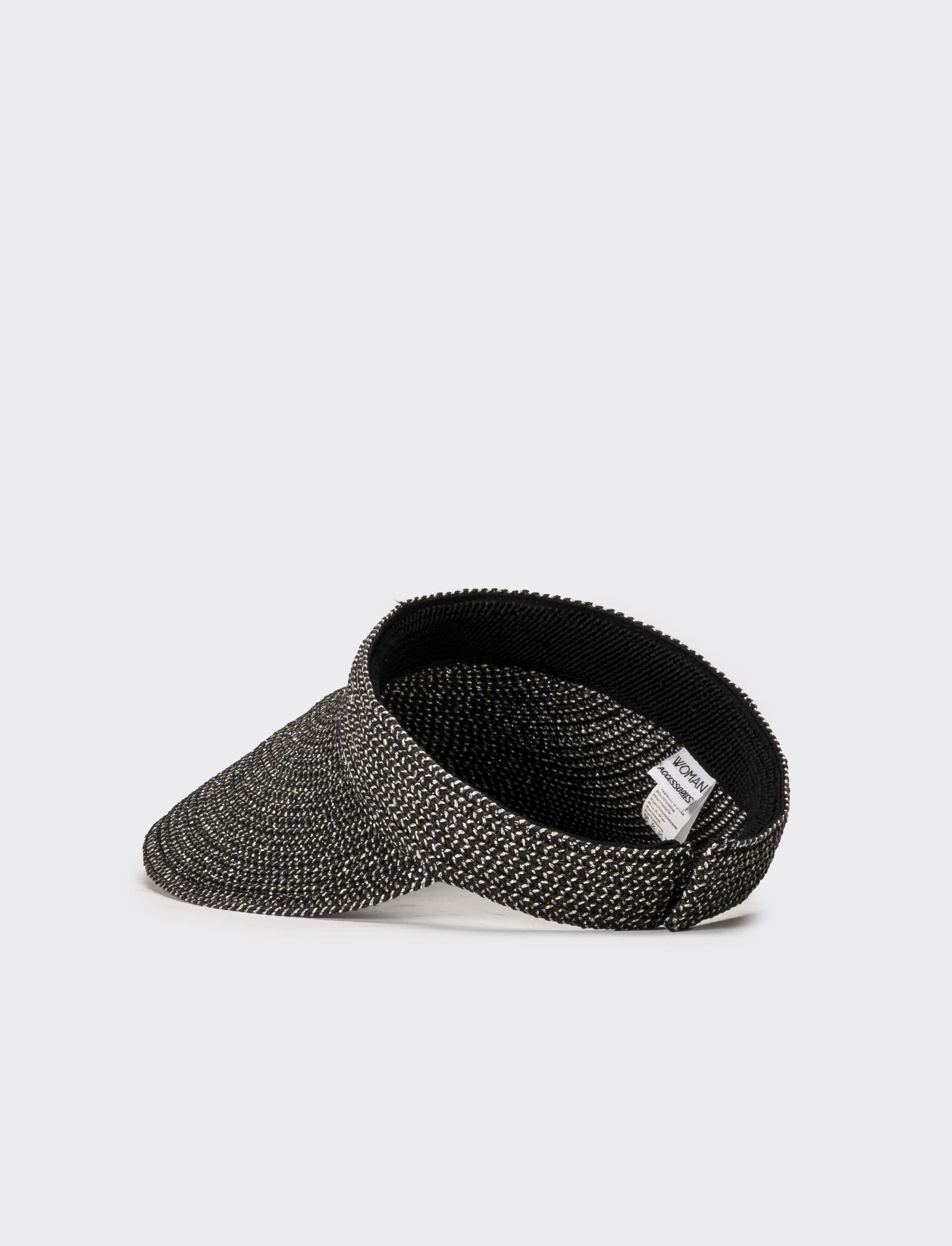 Cappello donna visiera unita in paglia - Nero - Image 2