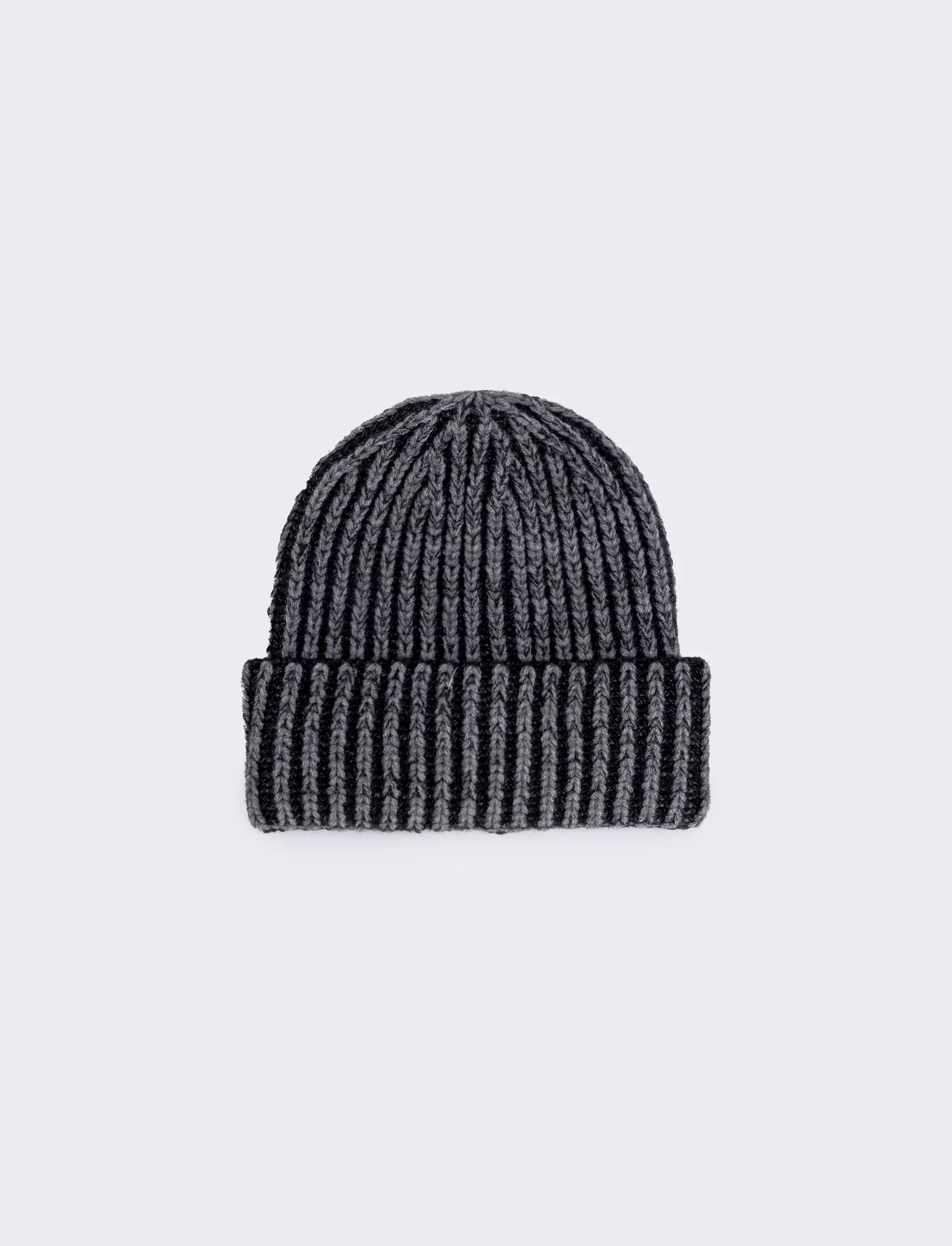 Cappello grande a treccia bicolore - Grigio