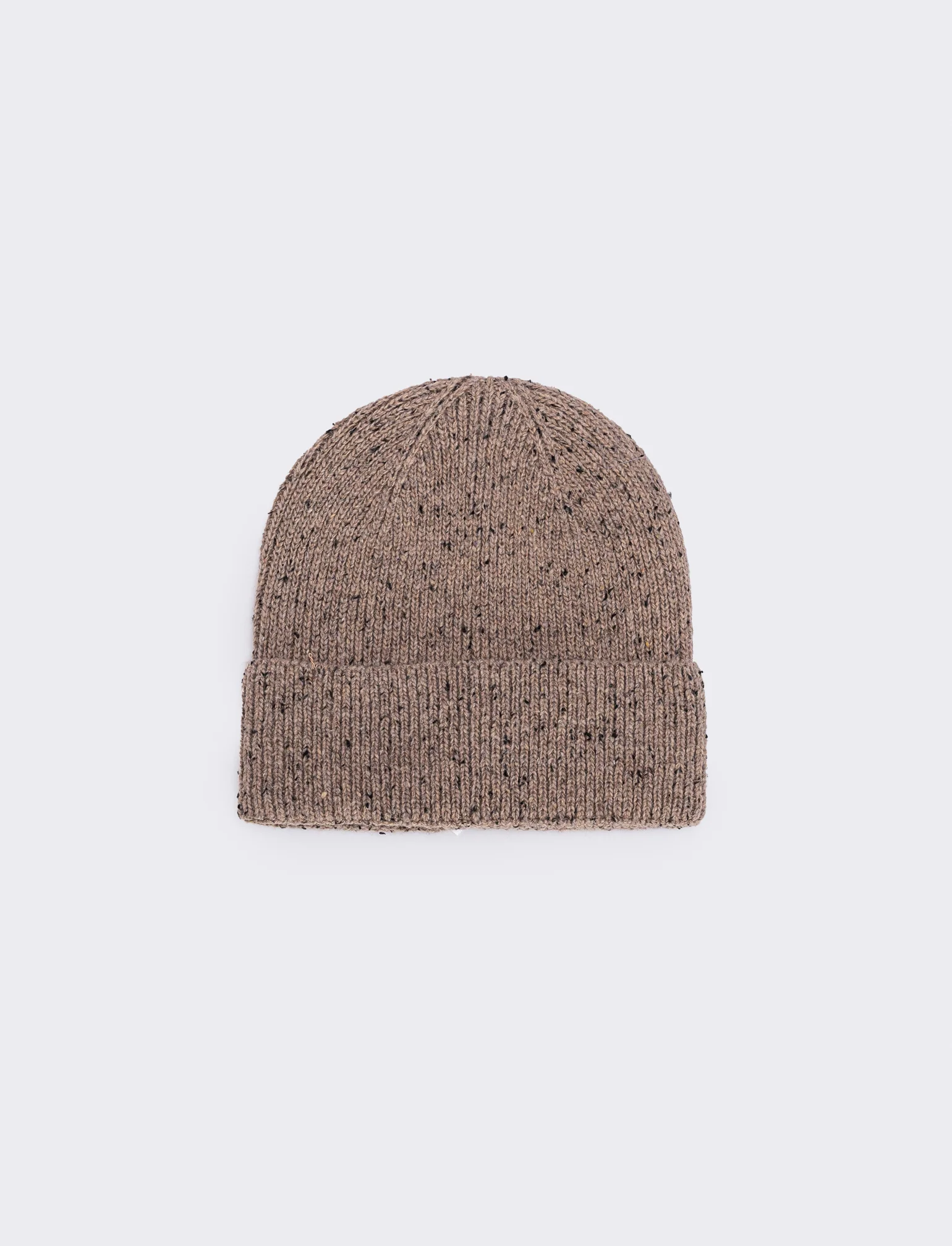 Cappello in maglia con risvolto elegante - Beige