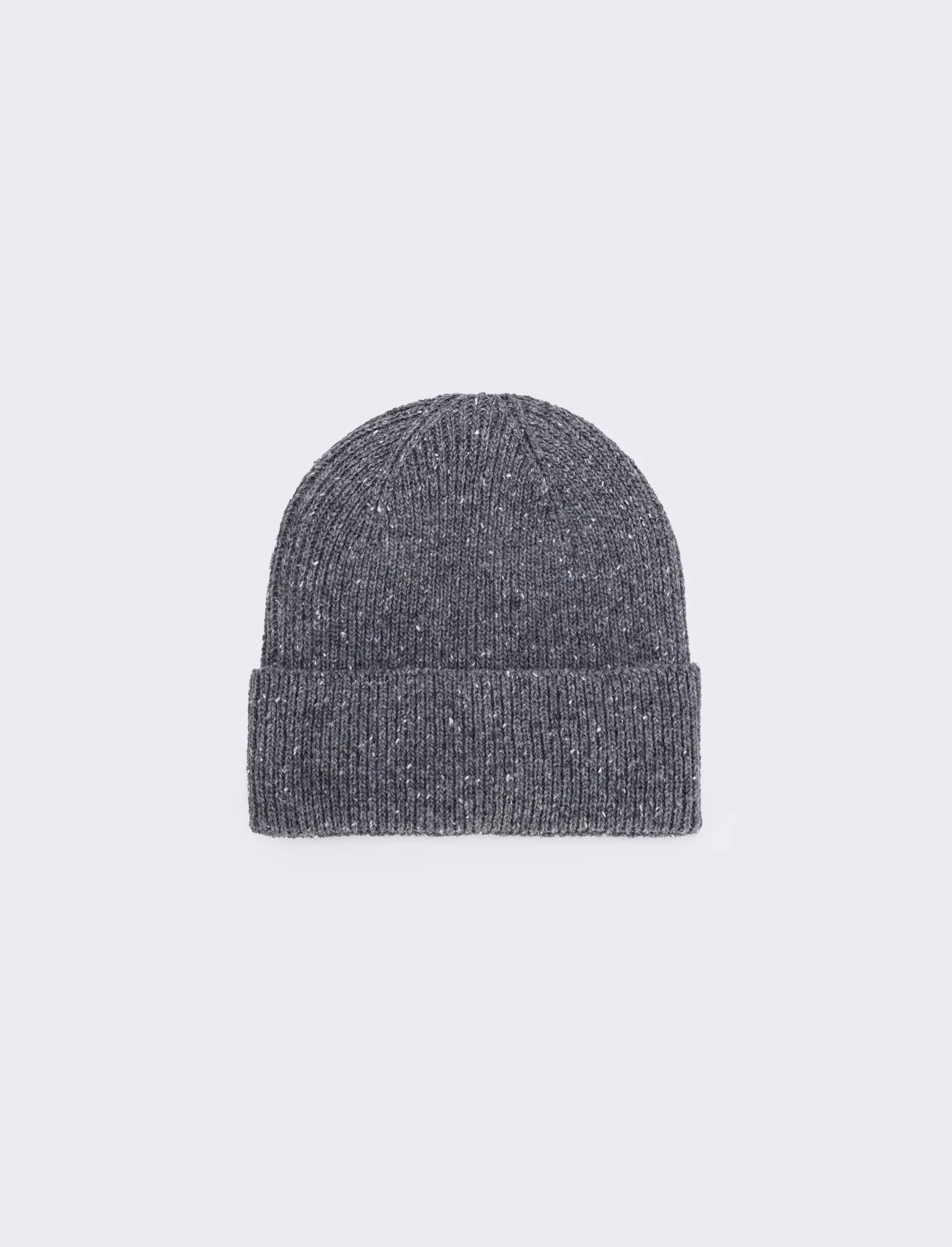 Cappello in maglia con risvolto elegante - Grigio