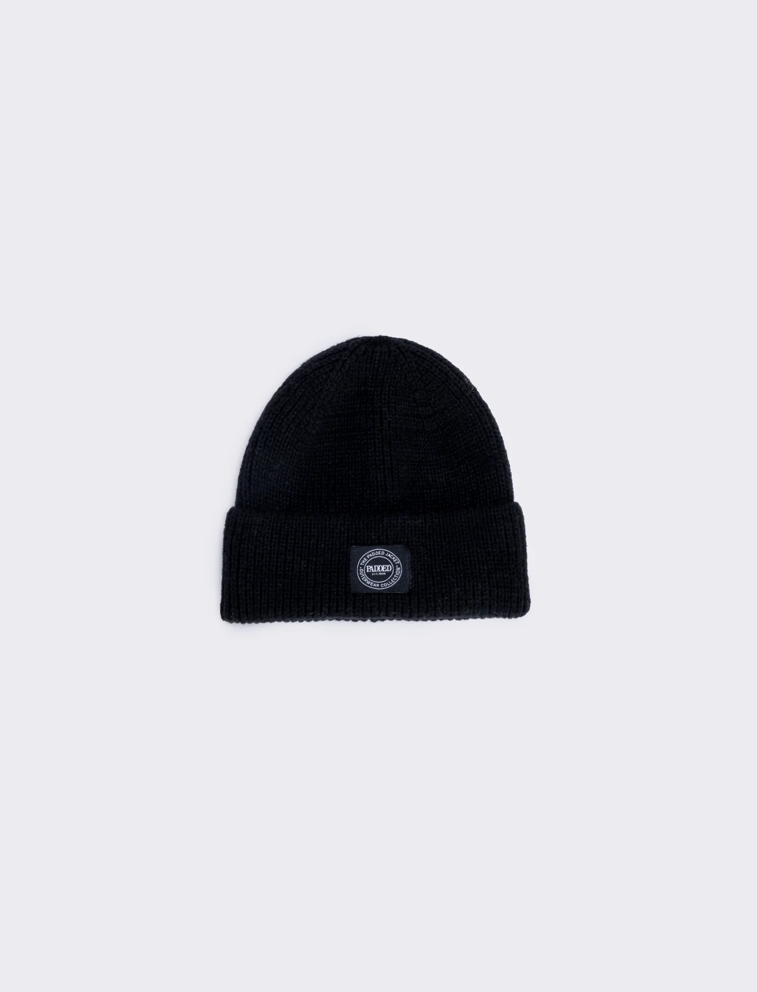 Cappello in maglia con risvolto - Nero