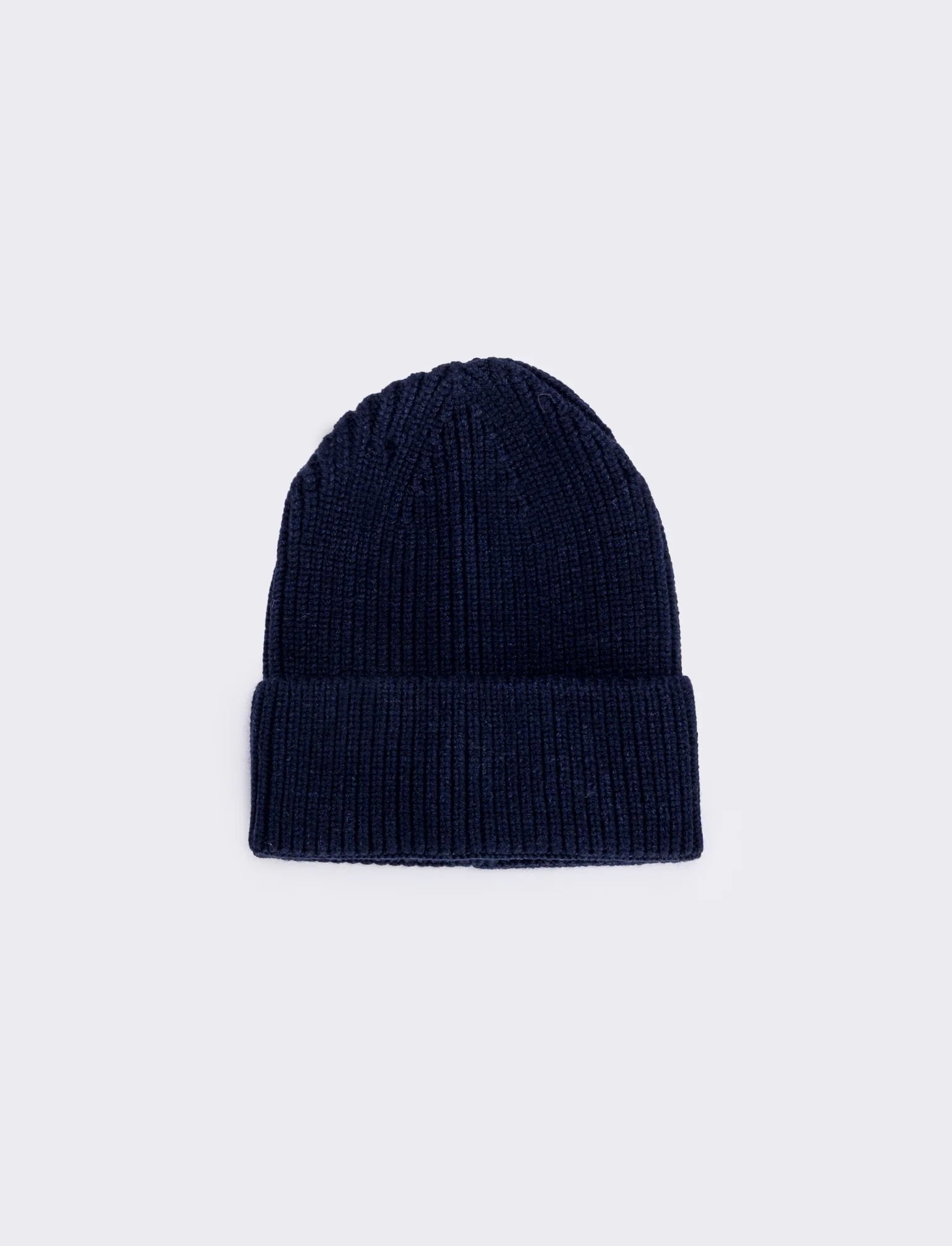 Cappello maglia con risvolto per uomo - Blu